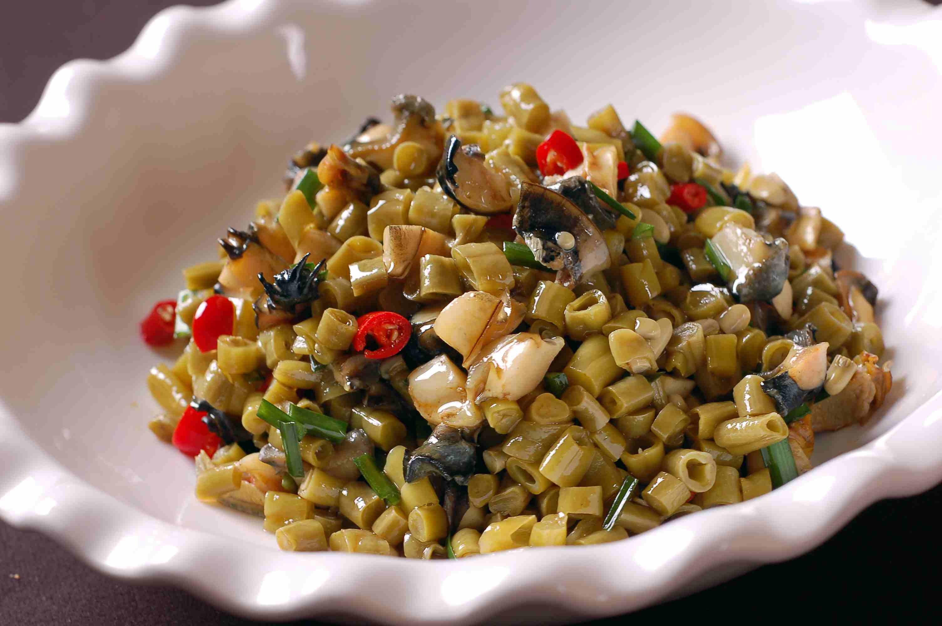 高清图片餐饮美食川菜湘菜酸豆角螺丝肉高清图片