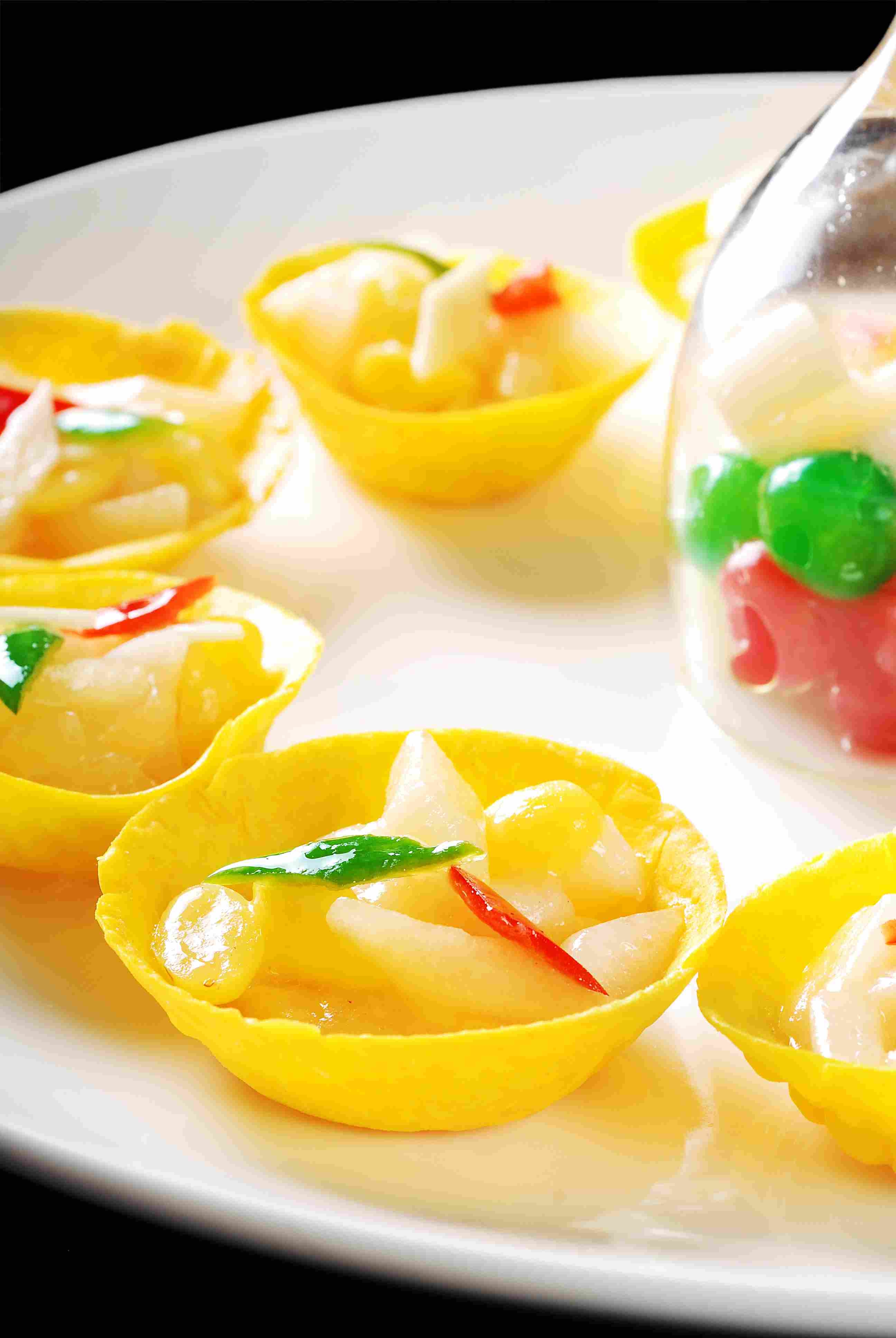 高清图片餐饮美食川菜金盏三色奥带高清图片