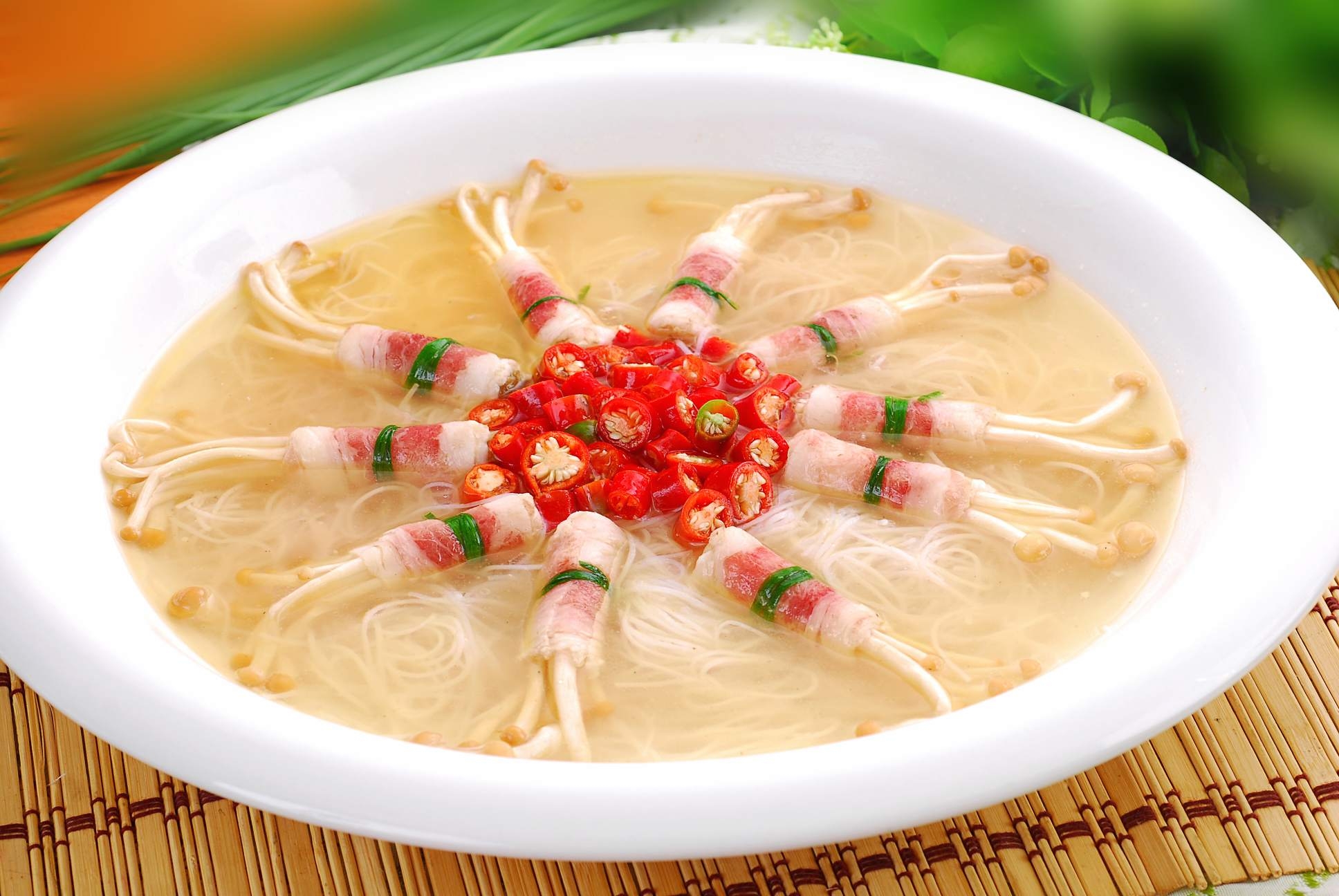 餐饮美食爽口牛肉卷高清图片