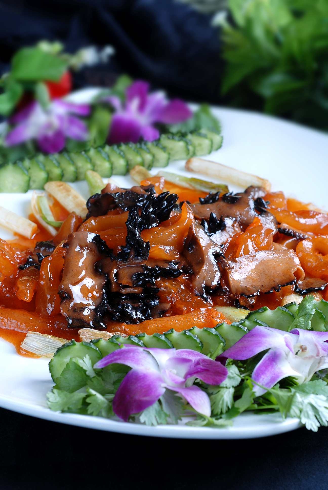 餐饮美食川菜蹄筋梅花参高清图片