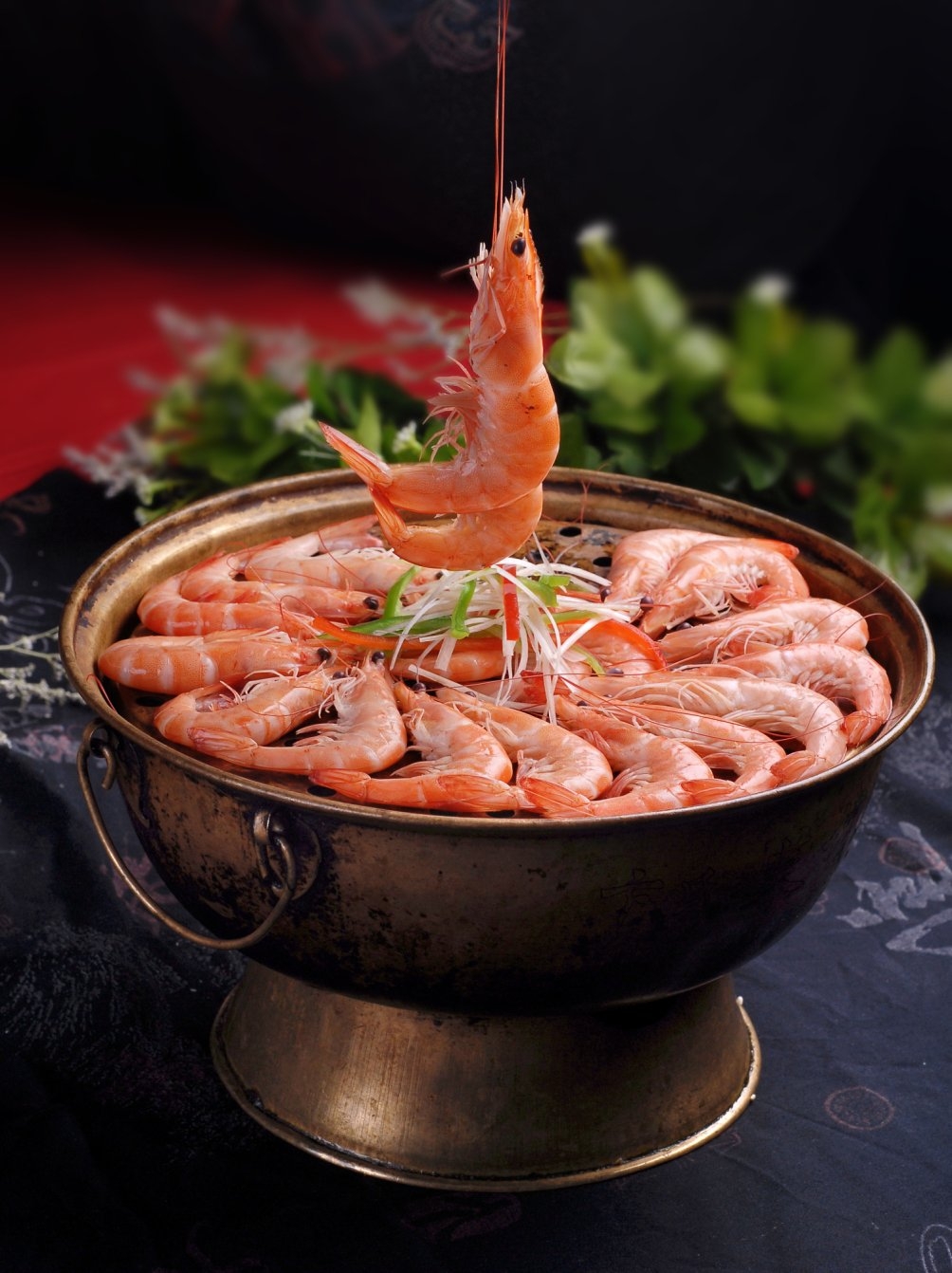 餐饮美食龙开桑拿虾时价高清图片
