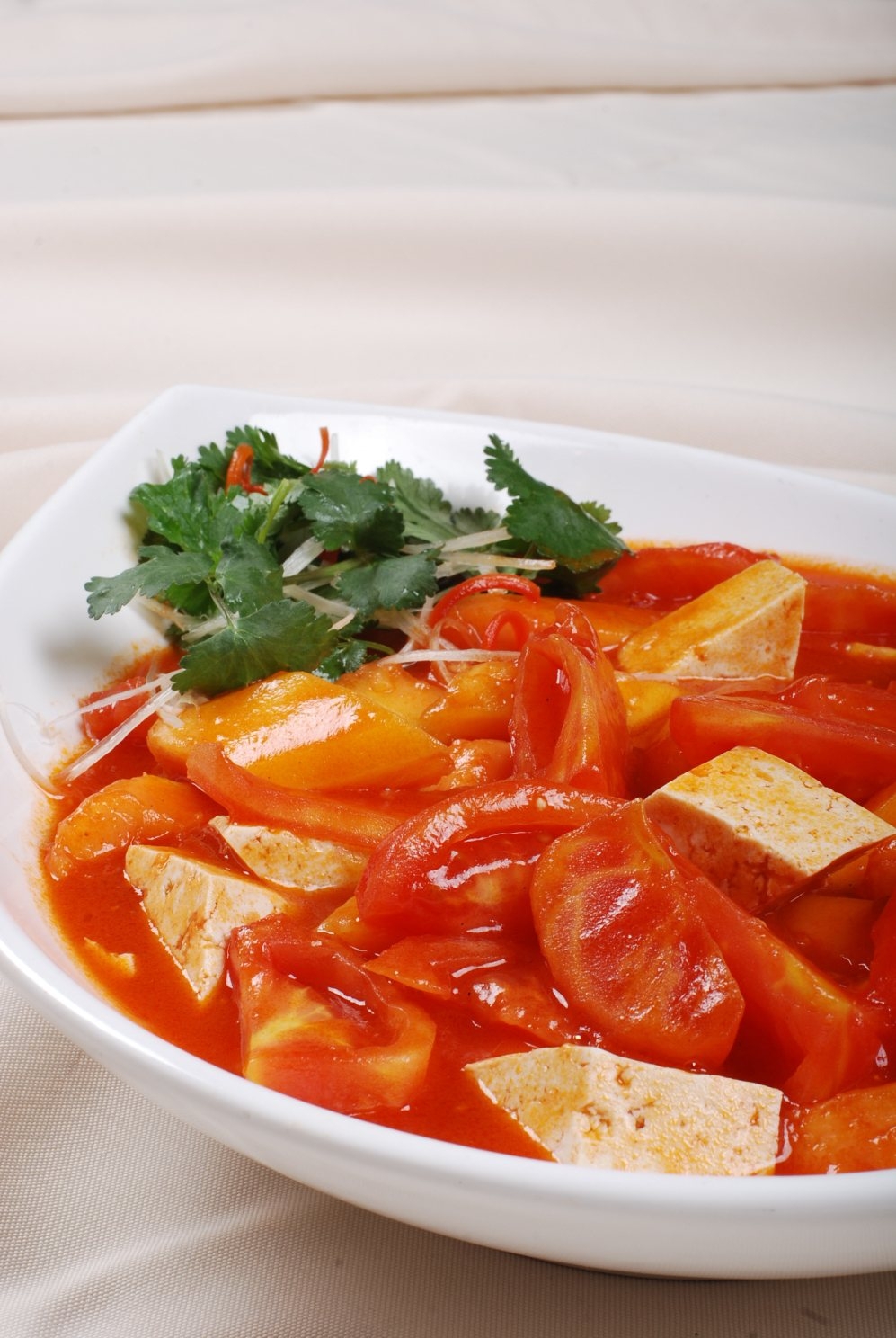 高清图片餐饮美食川菜鲜茄木瓜煮豆腐高清图片