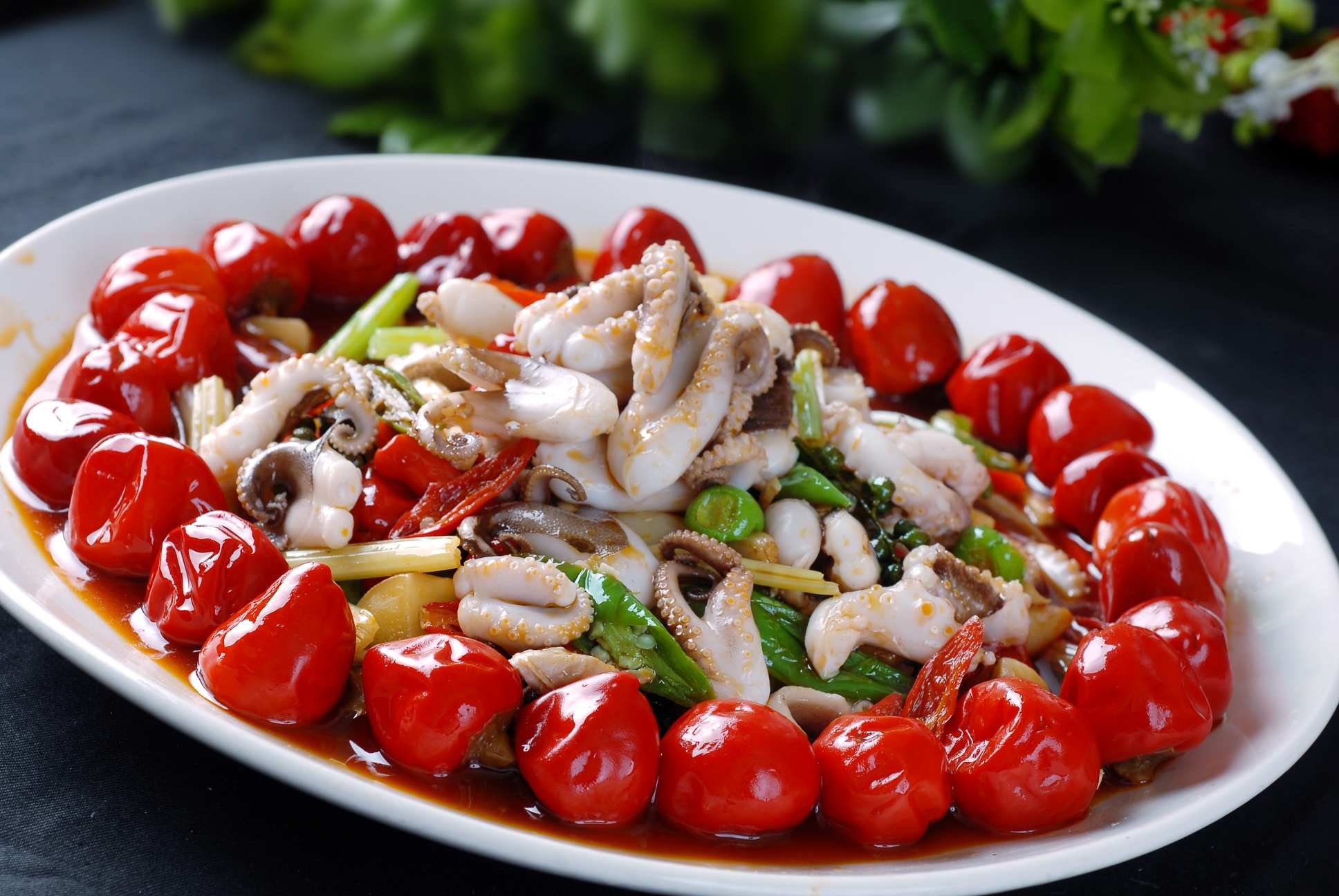 特色海鲜泡椒八爪鱼高清图片