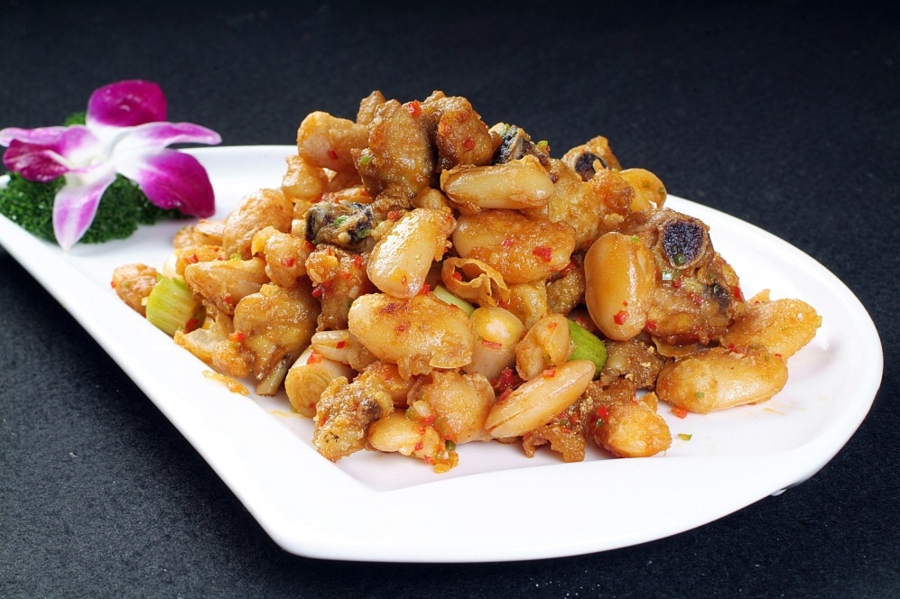 餐饮美食热-白芸蒜香鸡宣传图片灯箱