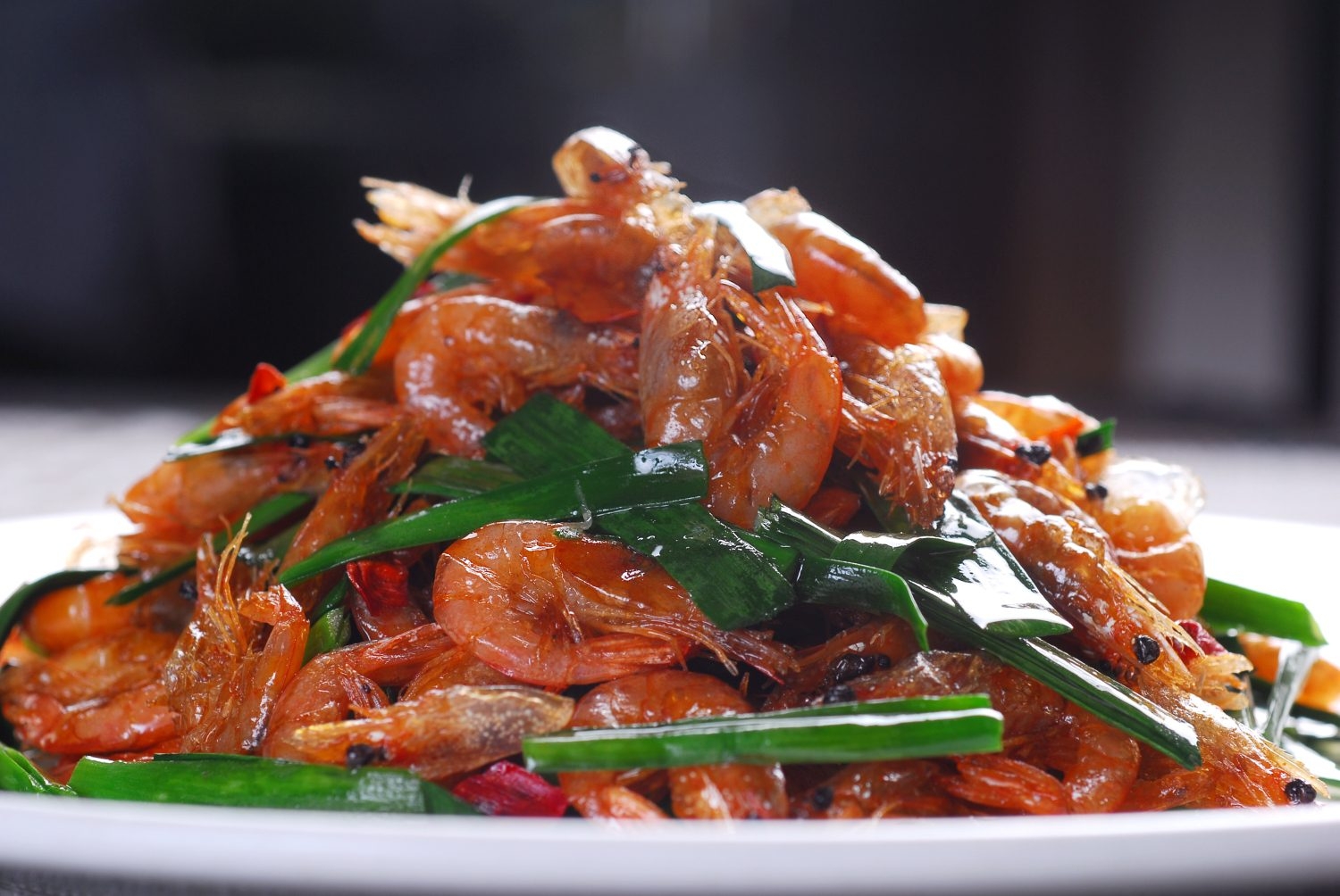 餐饮美食韭香炒小河虾宣传图片灯箱