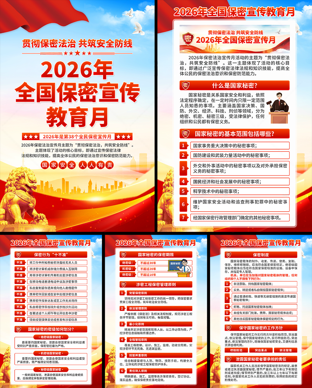 2026年保密宣传月PSD海报素材模板2