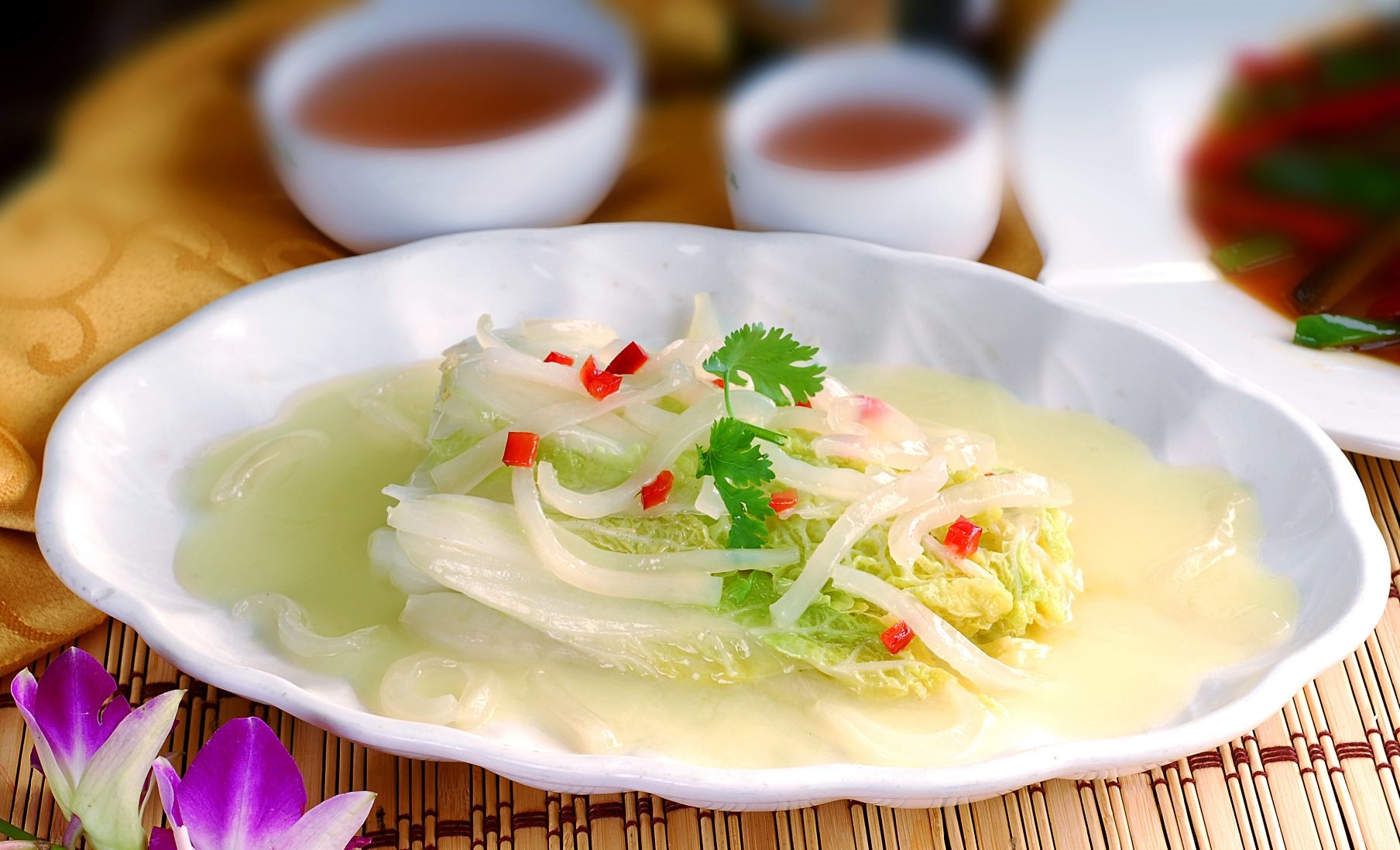 高清图片餐饮美食川菜美味鱼唇娃娃菜高清图片