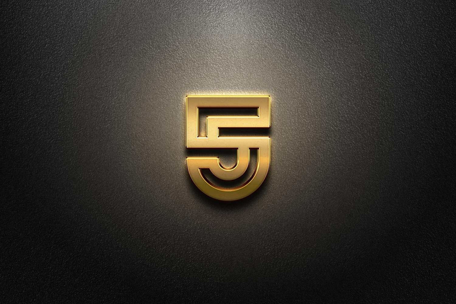 条纹立体黑黄色LOGO标志样机