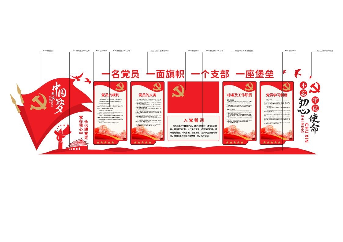 入党誓词党员活动室党建文化墙CDRAI
