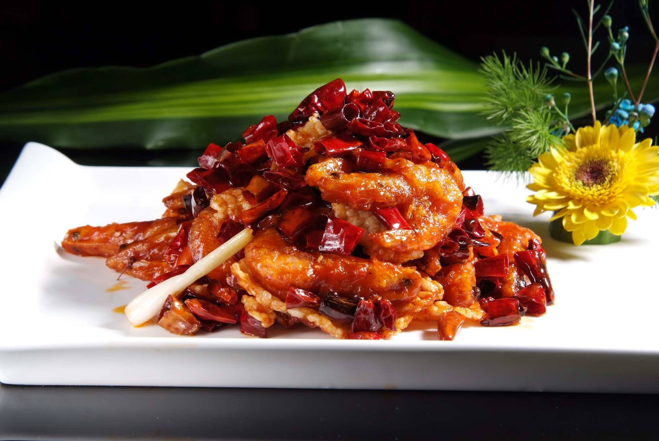 餐饮美食川菜水晶锅巴虾高清图片790