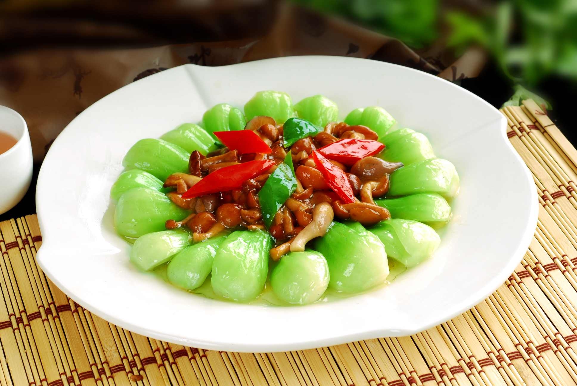 餐饮美食菜胆野菌高清图片