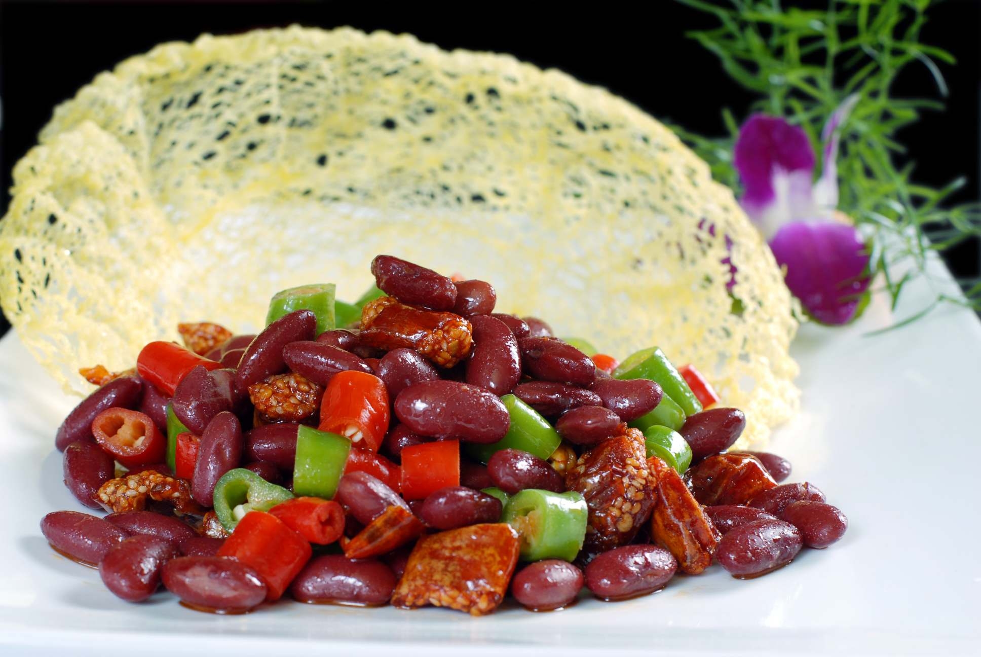 餐饮美食香酥红腰豆高清图片