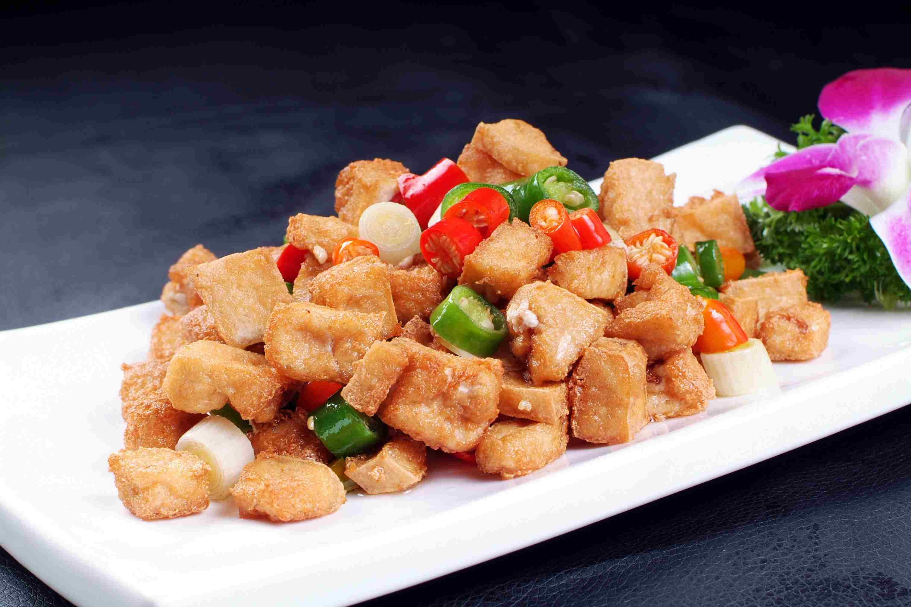 餐饮美食小炒豆腐高清图片