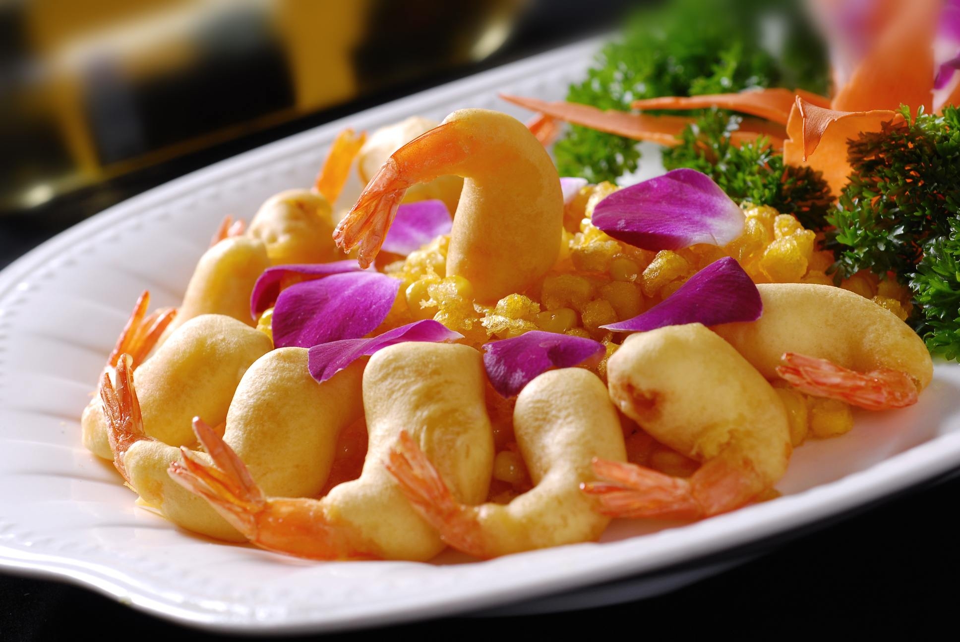 餐饮美食金沙玉米虾宣传图片灯箱