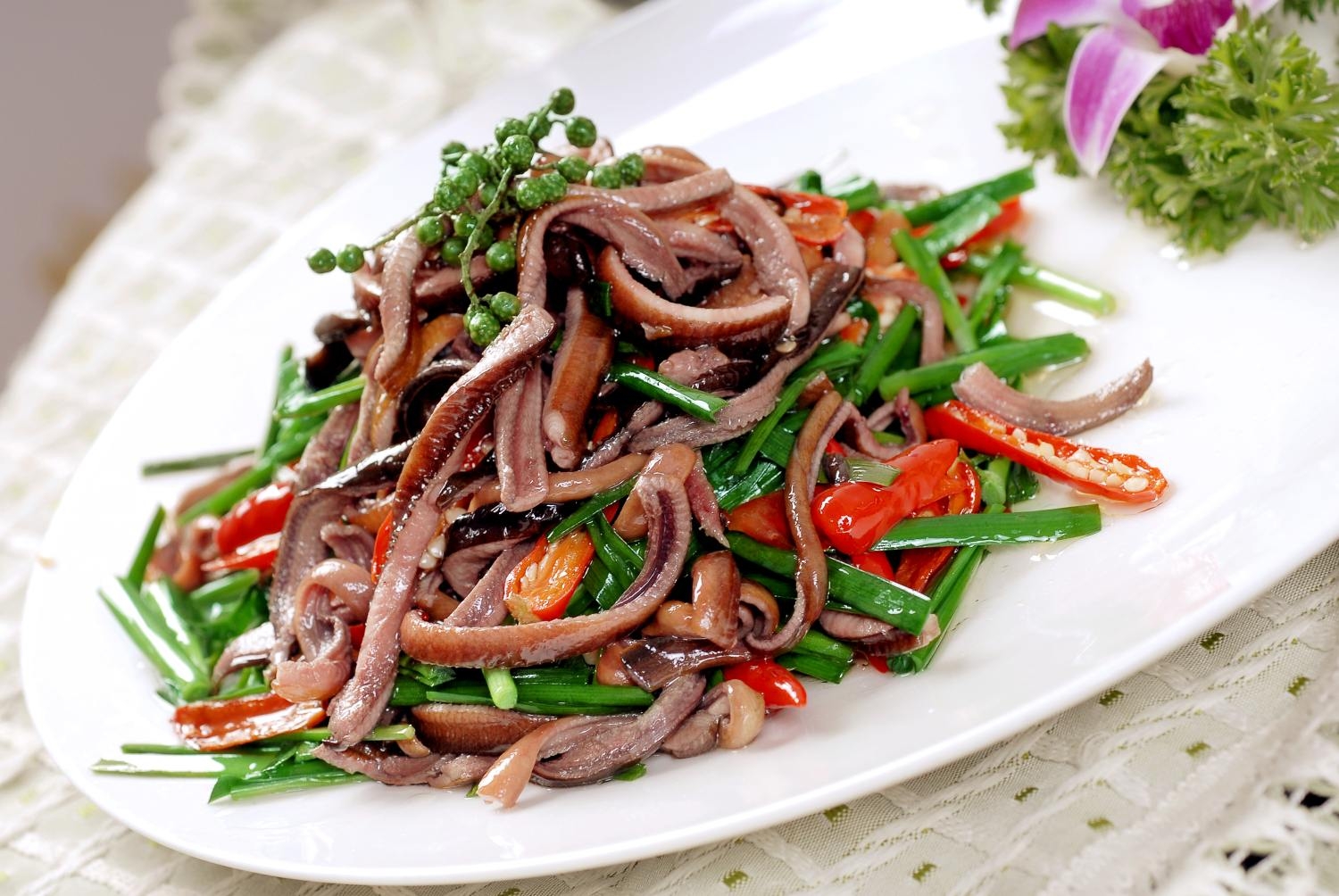 高清图片餐饮美食川菜韭菜鳝丝高清图片