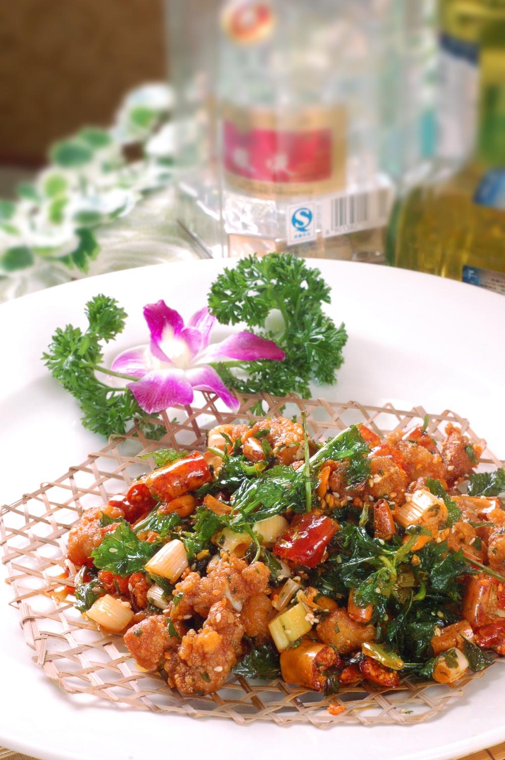 餐饮美食薄荷脆椒仔骨高清图片