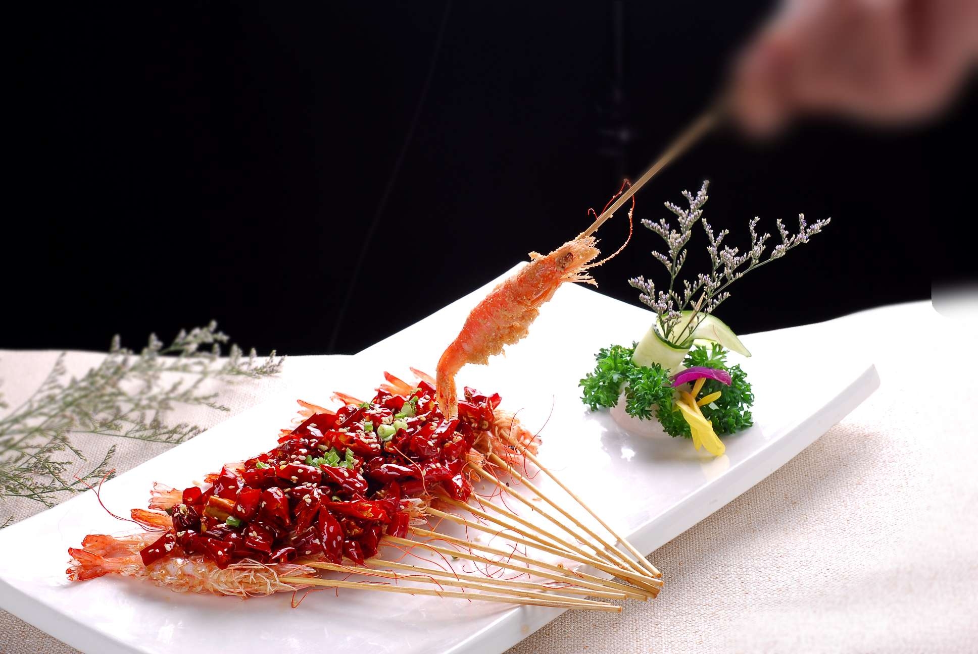 高清图片餐饮美食川菜热菜串串虾高清图片