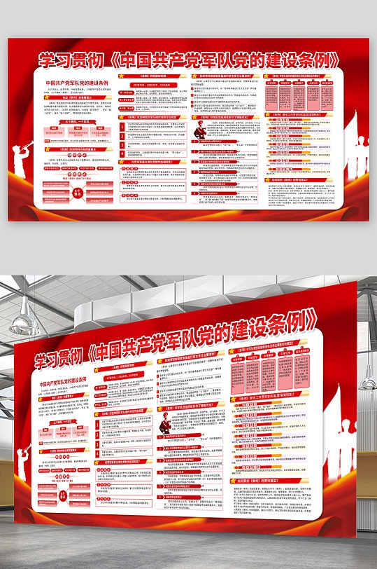 军队党的建设条例宣传展板