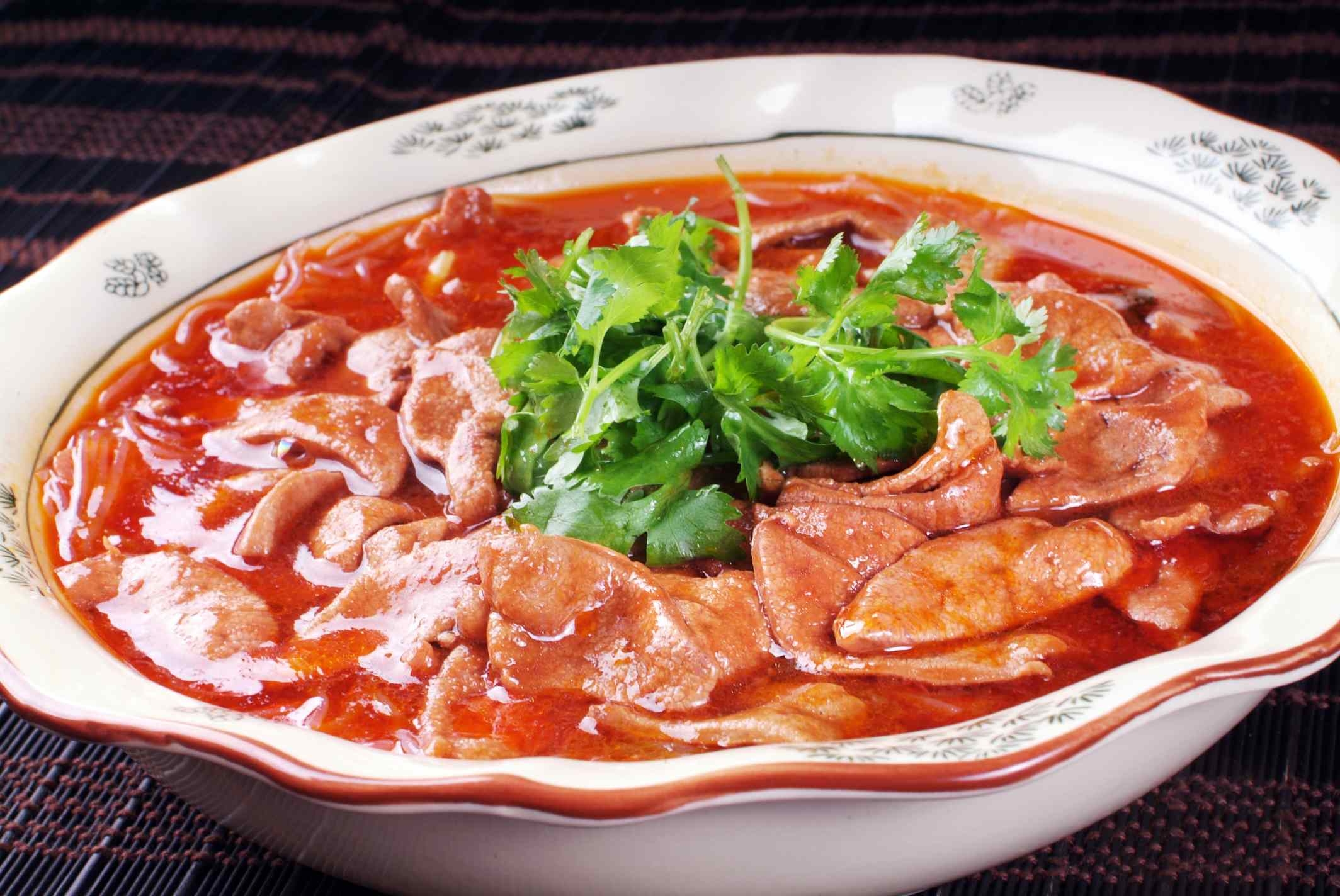 餐饮美食水煮羊肝高清图片