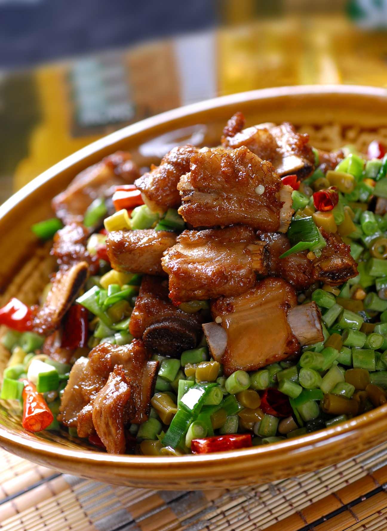 高清图片餐饮美食川菜龙豆爆子排高清图片432