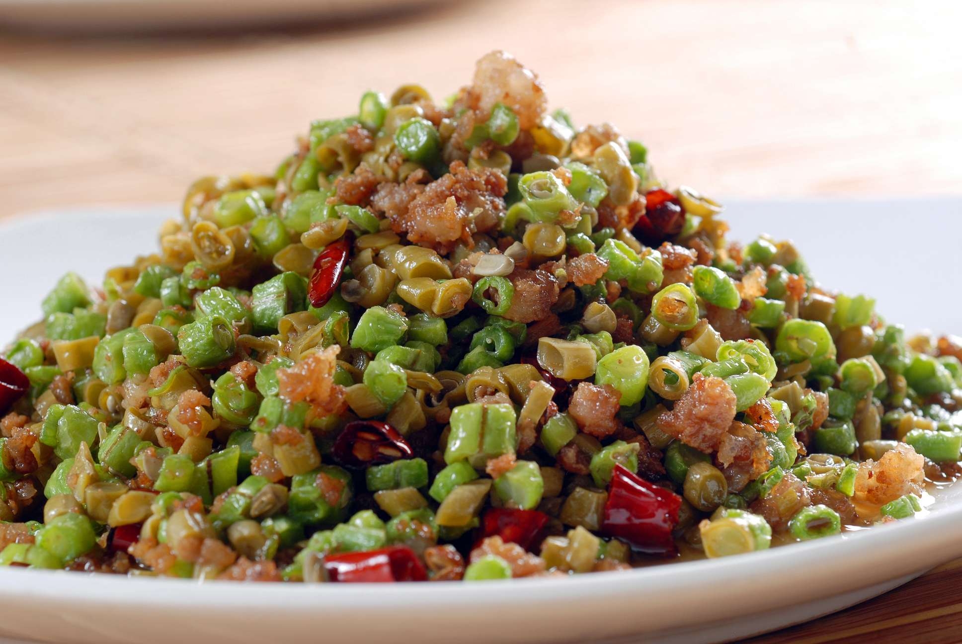 高清图片餐饮美食川菜烂肉豇豆高清图片