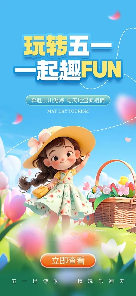 经典五一夏日旅游暑期旅行出游季海报