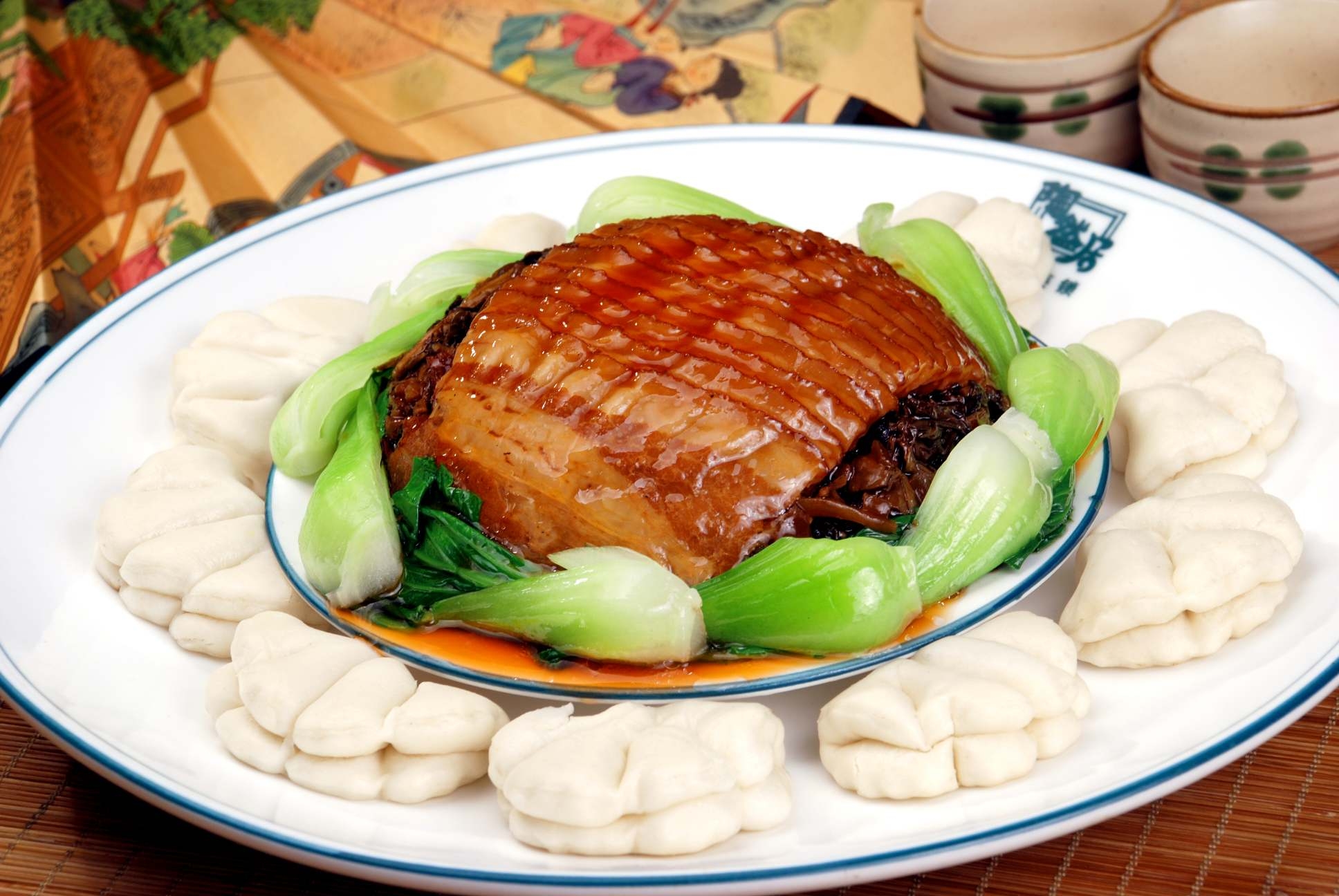 餐饮美食芽菜千张肉宣传图片灯箱