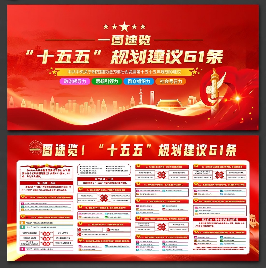 十五五规划建议纲要展板宣传栏PSD源文件7