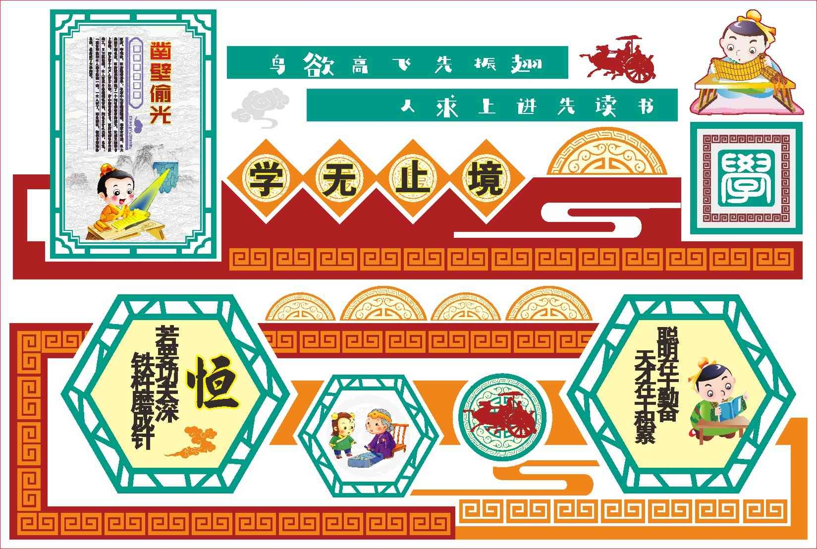 读书学习励志学无止境宣传栏