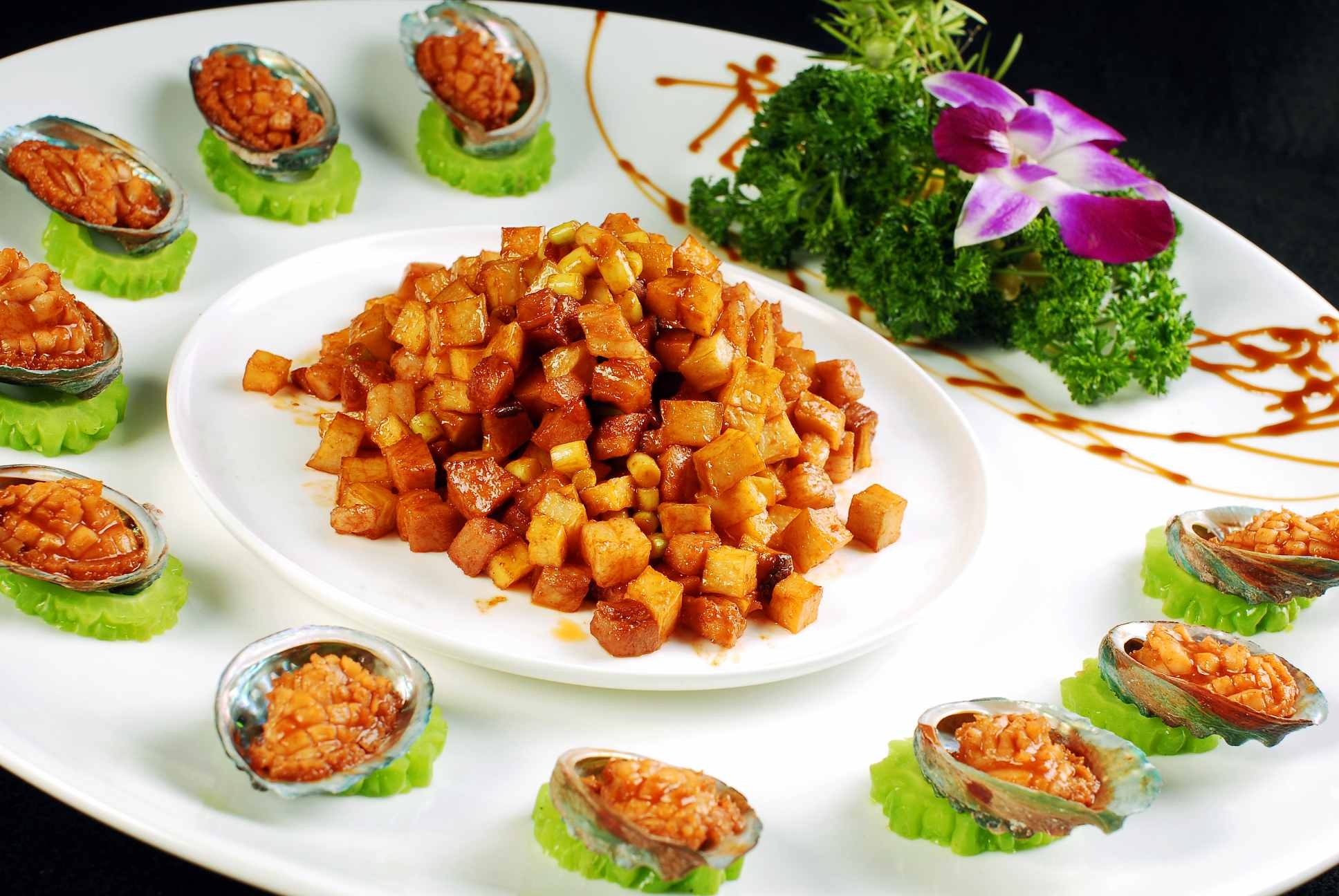 高清图片餐饮美食川菜酱香鲍鱼仔高清图片