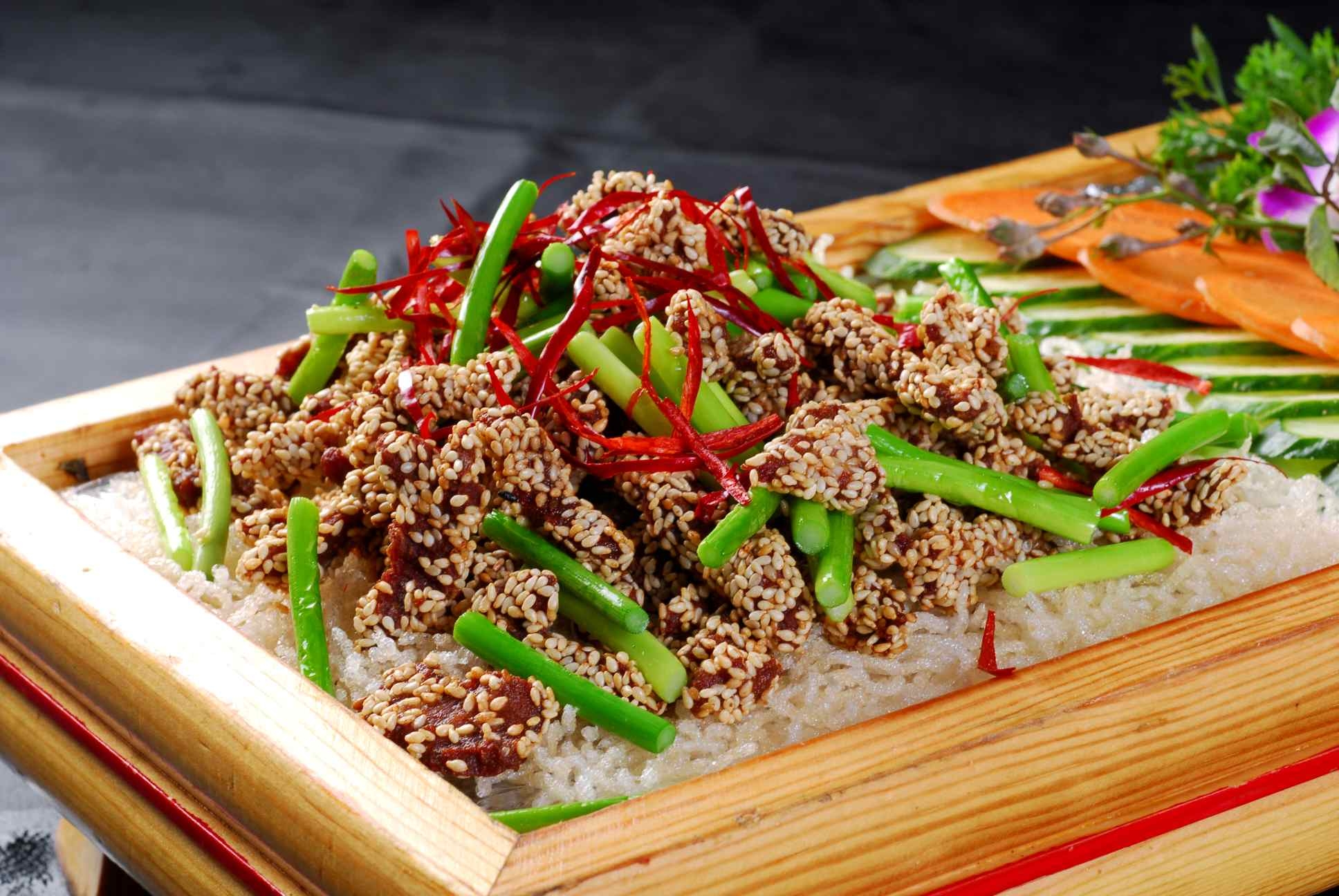 高清图片餐饮美食川菜热宫廷鹿肉()高清图片