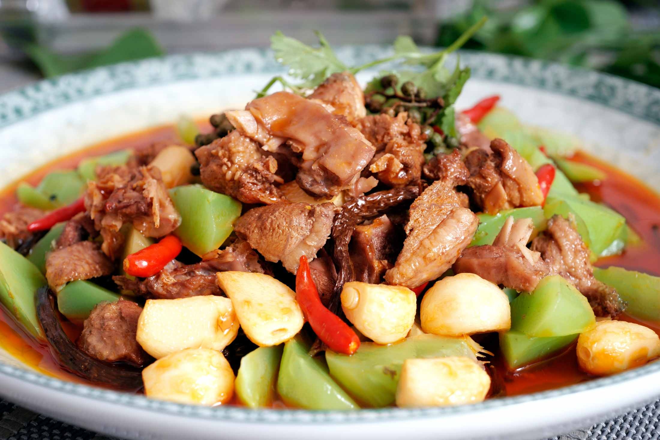 高清图片餐饮美食川菜黄焖天鹅肉高清图片