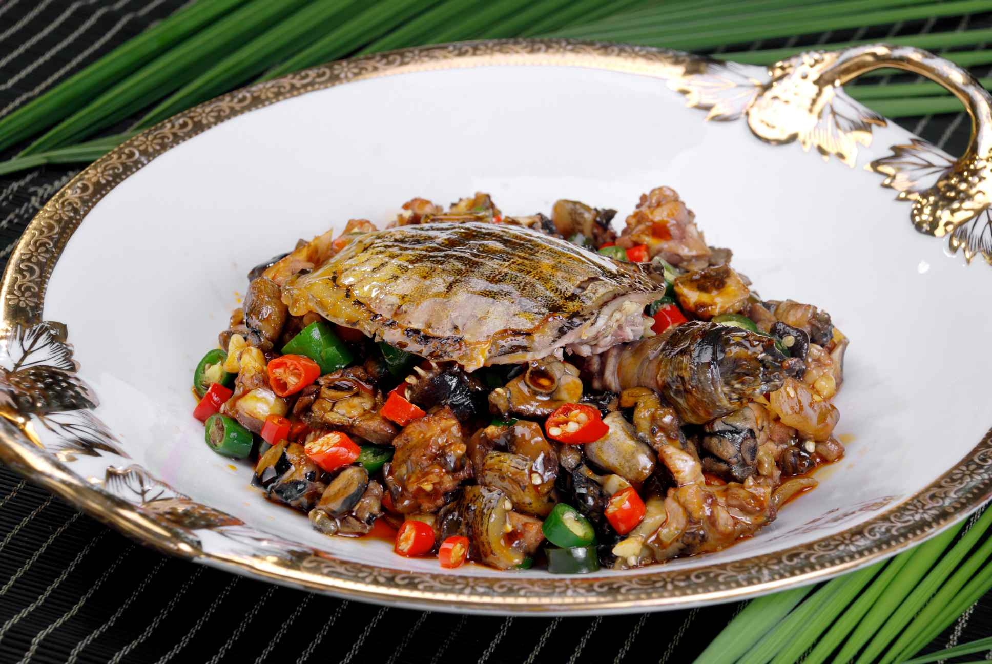 餐饮美食双椒爆甲鱼宣传图片灯箱