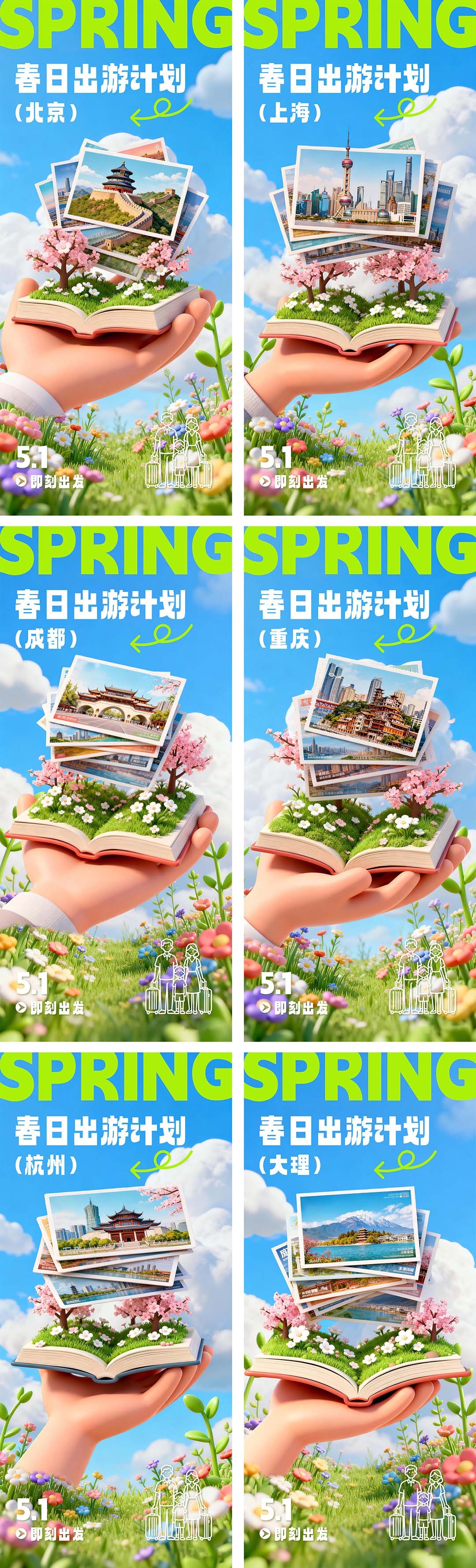 五一春季旅游踏青海报