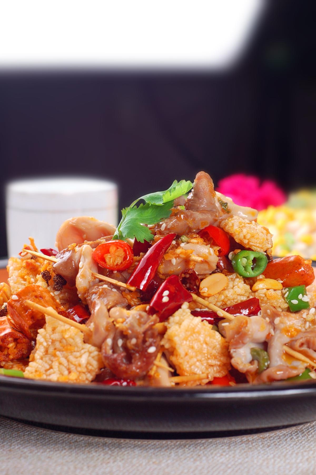 餐饮美食锅巴签签肚宣传图片灯箱