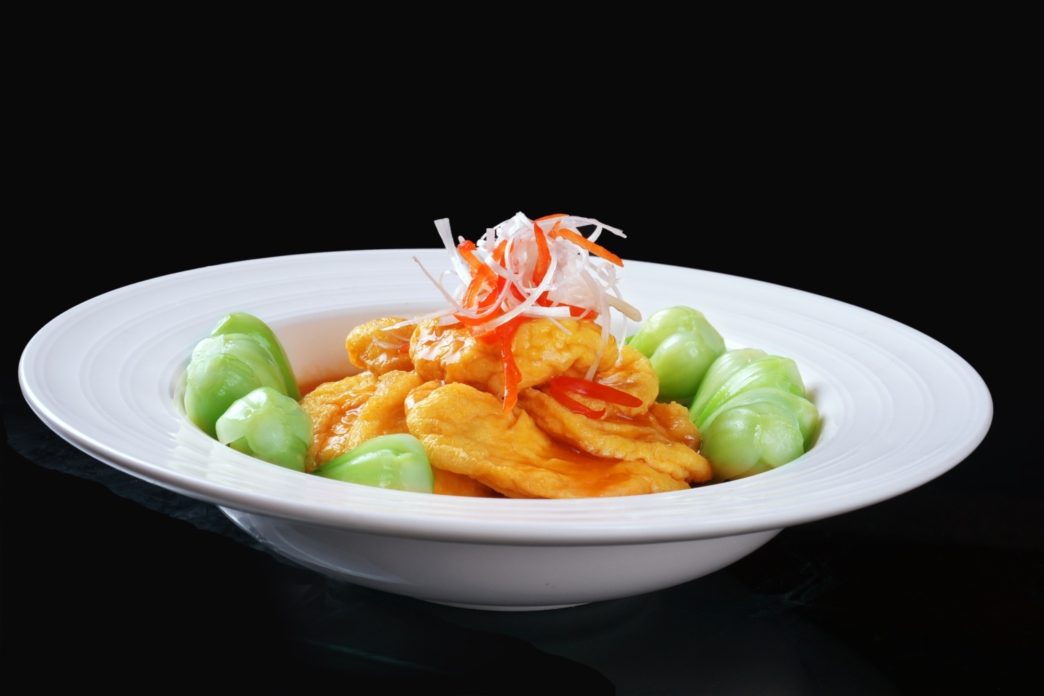 餐饮美食浇汁鱼腐高清图片