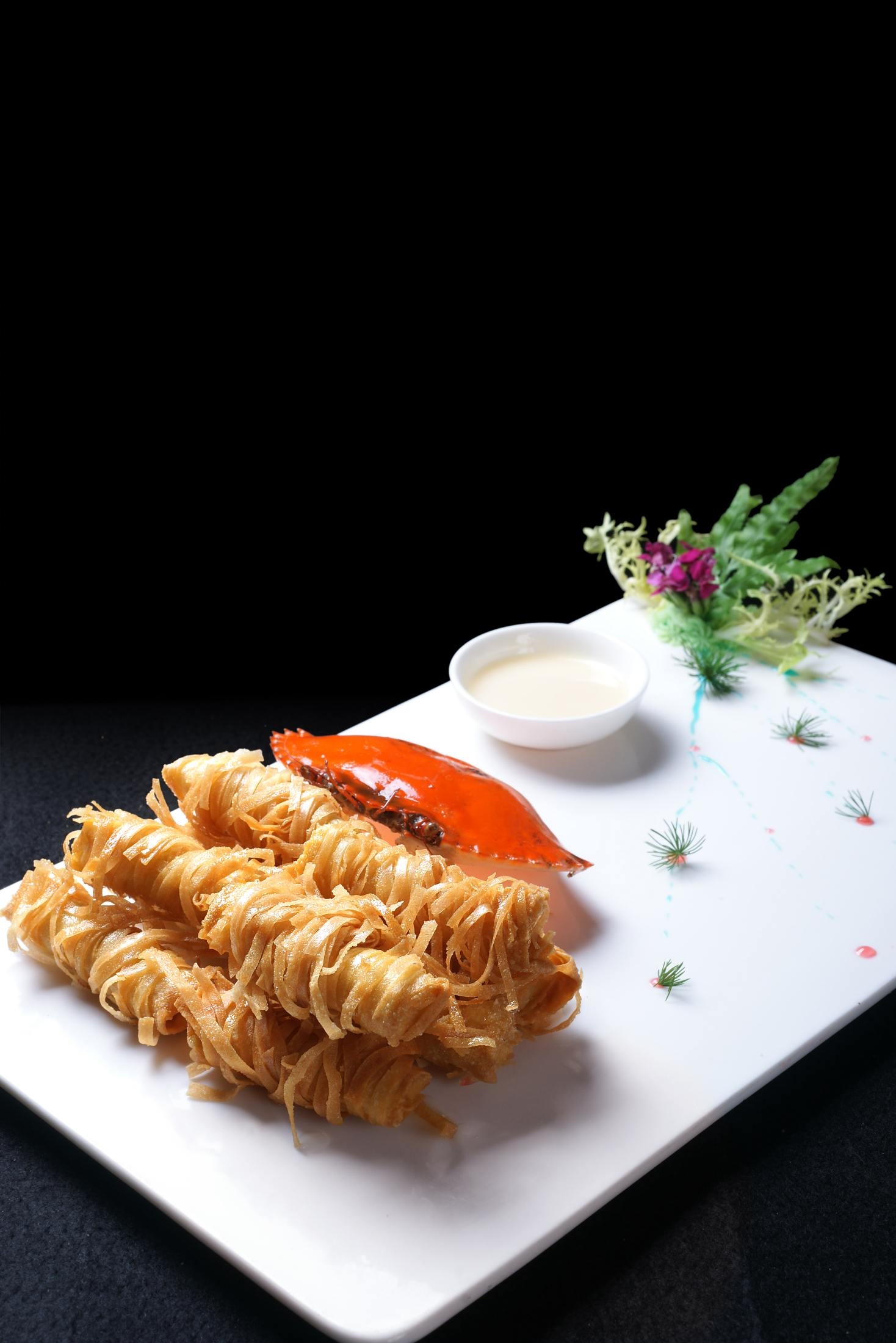 餐饮美食秘制蚕丝蟹 咸鲜味 时价宣传图片灯箱