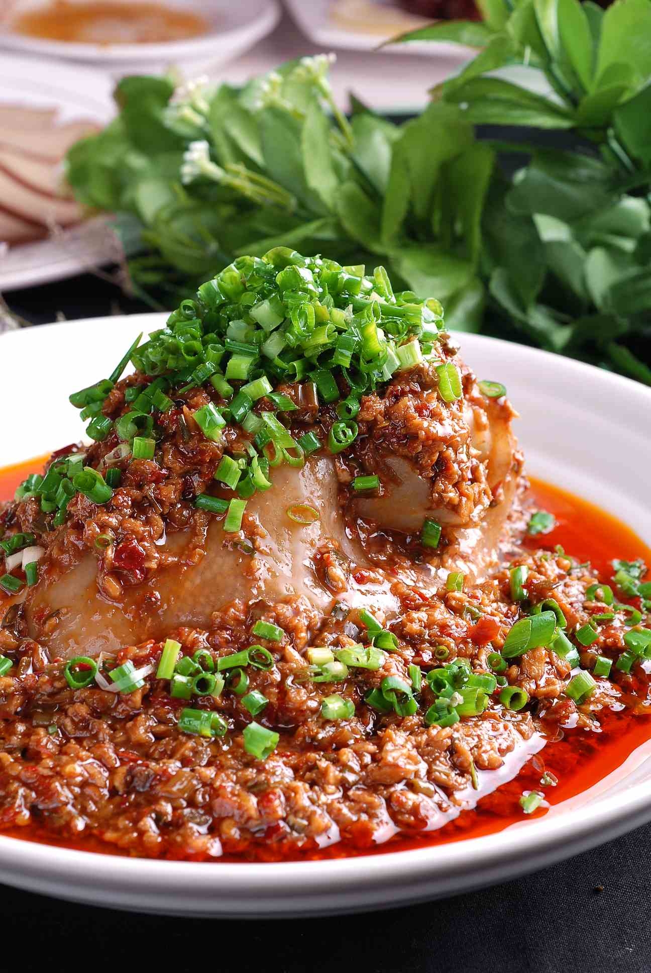 餐饮美食姜汁热拌肘高清图片