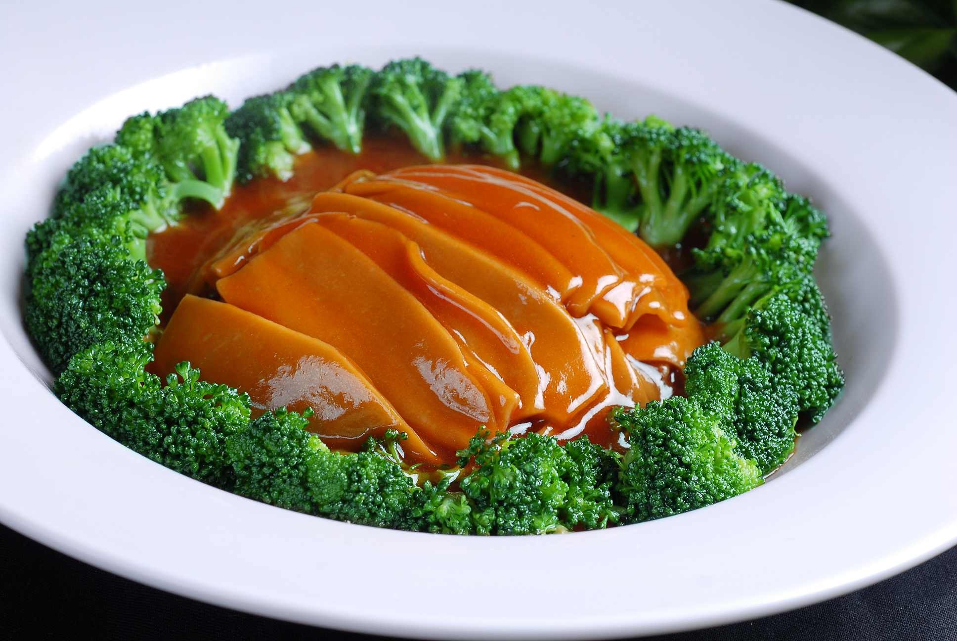 餐饮美食极品鲍汁鸡腿菇高清图片