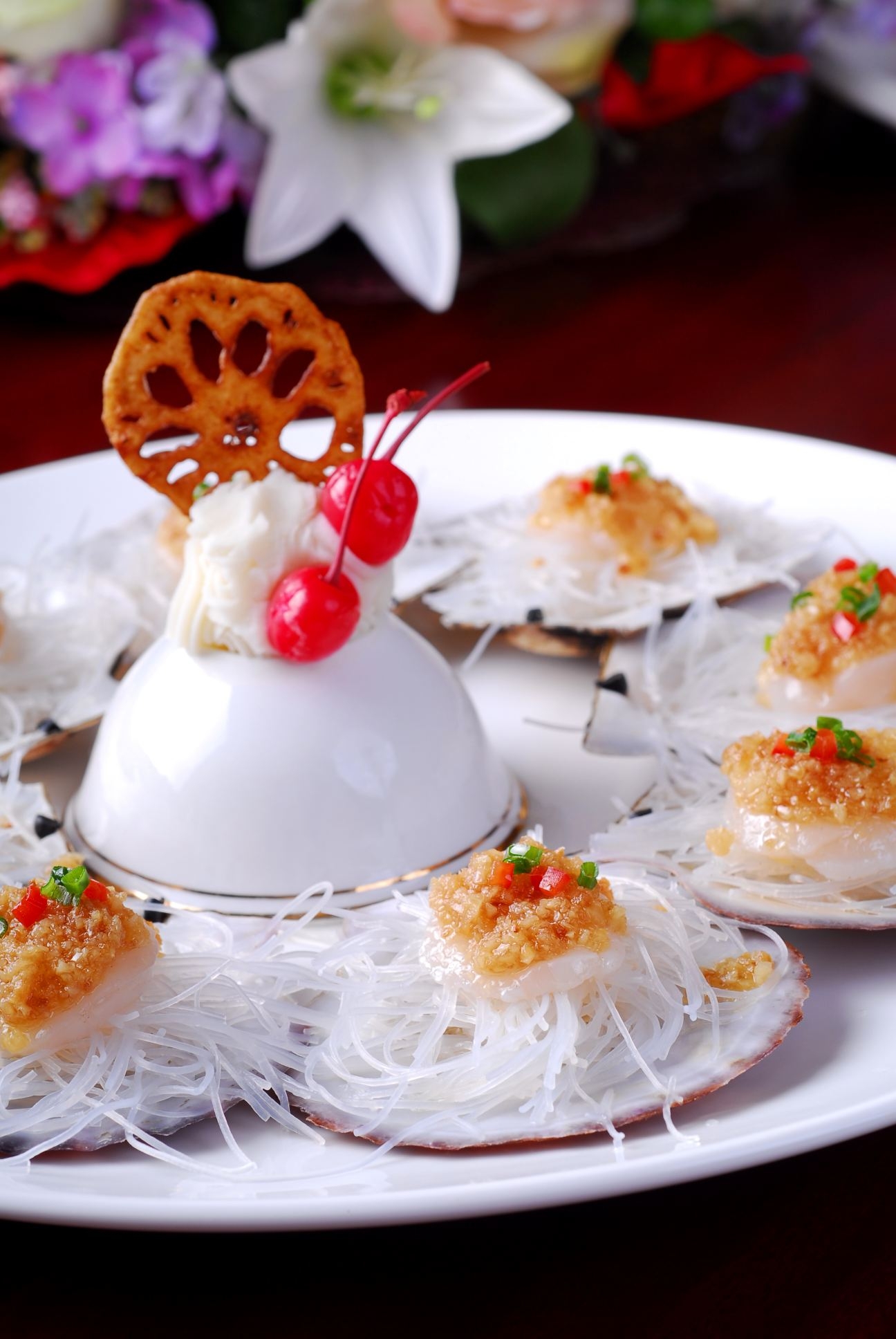 餐饮美食蒜茸扇贝高清图片