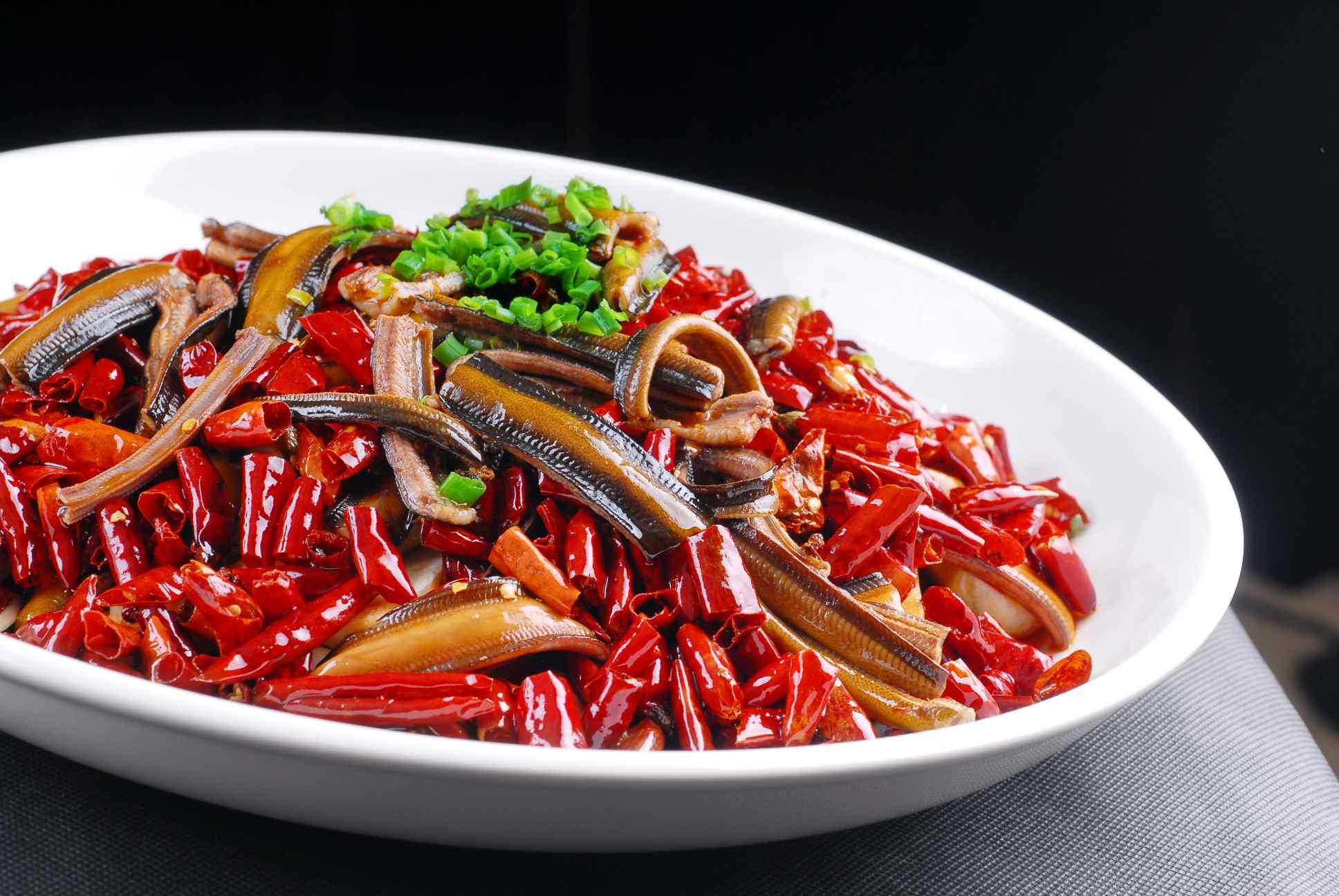 高清图片餐饮美食川菜油泼嫩鳝高清图片