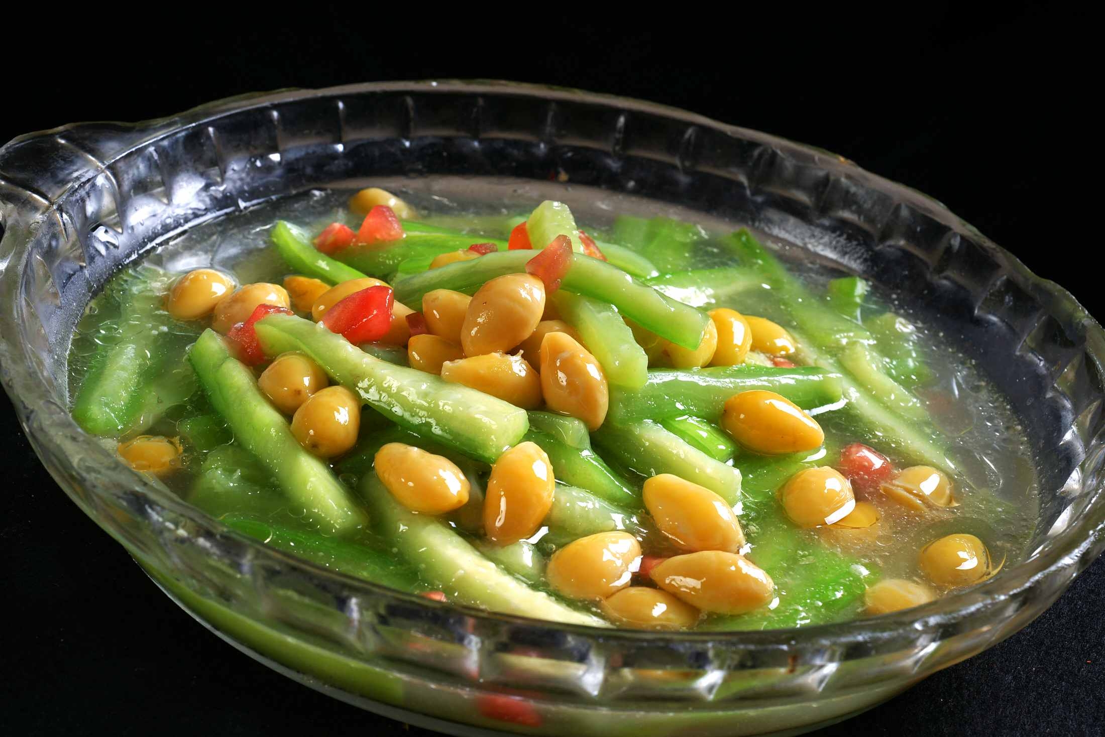 餐饮美食银杏丝瓜宣传图片灯箱