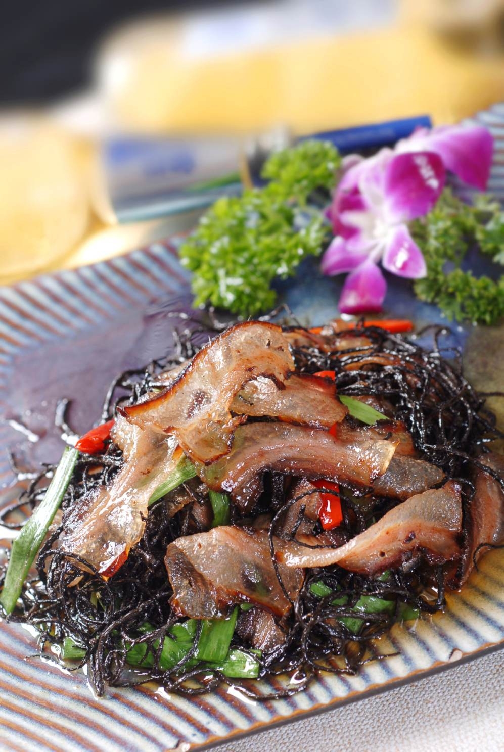 餐饮美食川菜黑桃花烩腊肉高清图片226