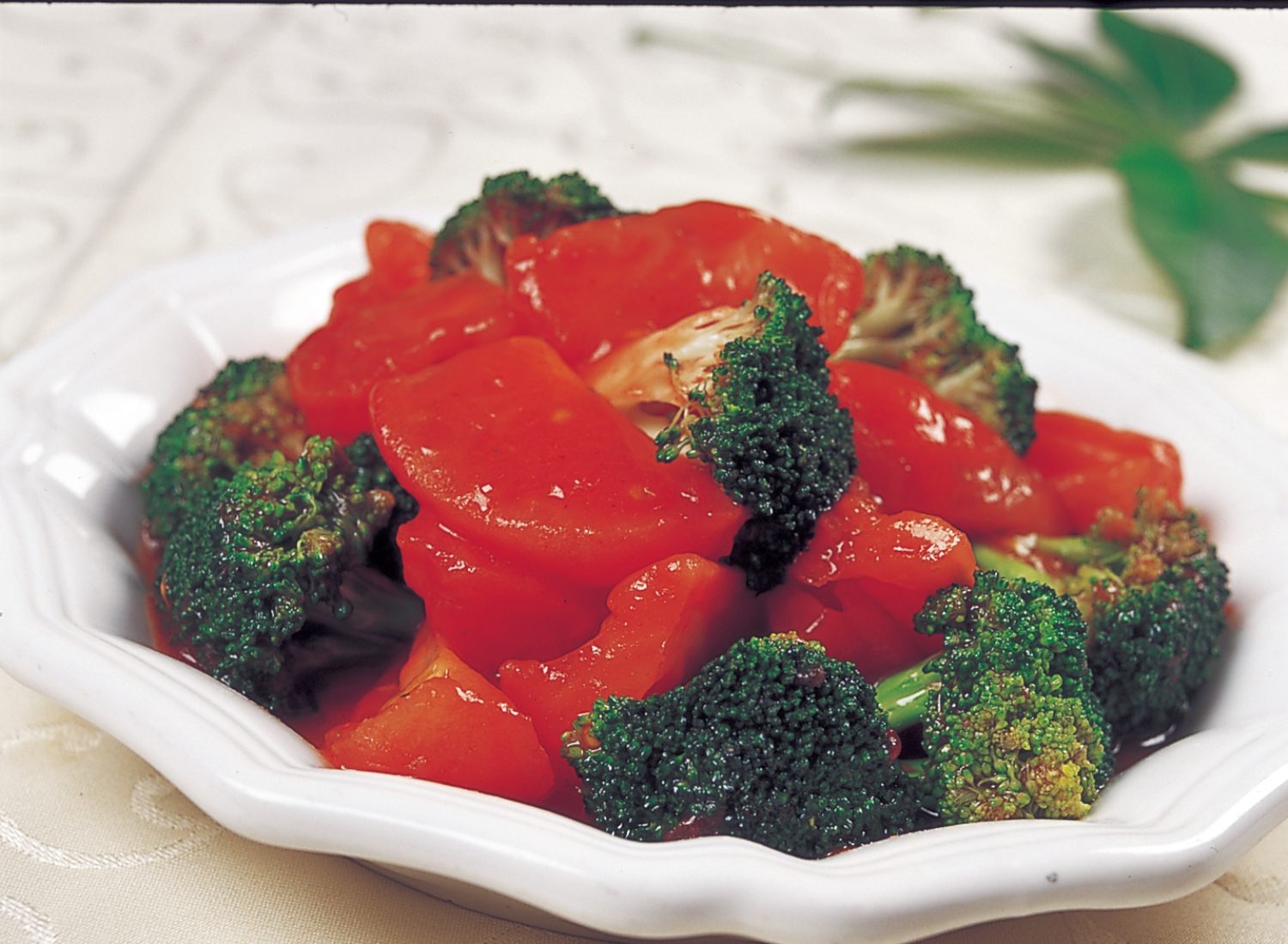 餐饮美食川菜西红柿炒西兰花高清图片