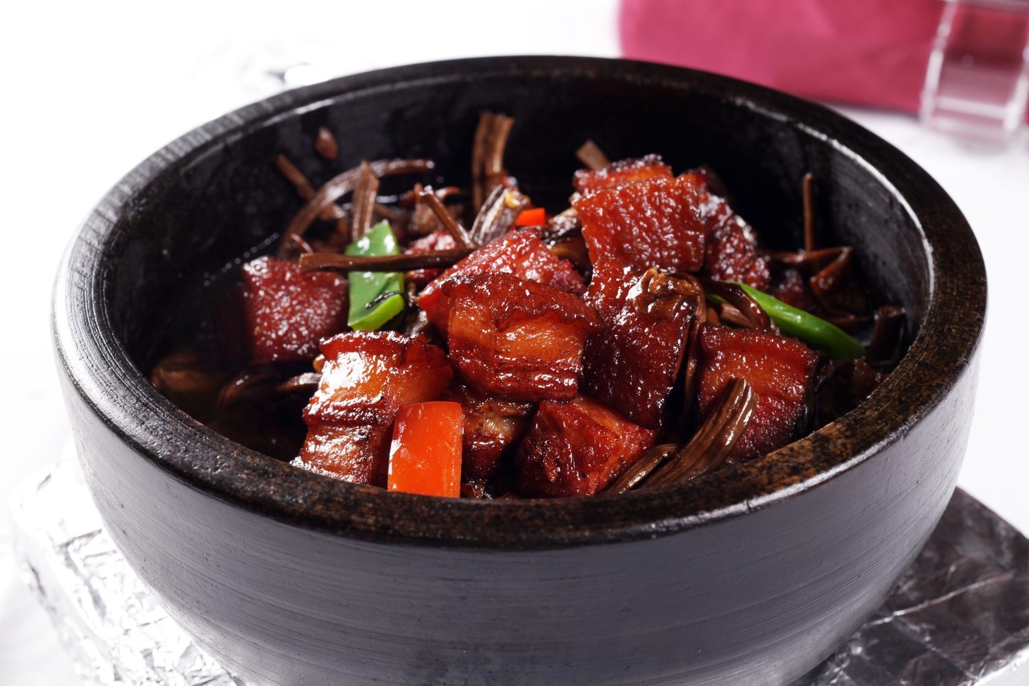 高清图片餐饮美食川菜茶树菇红烧肉高清图片