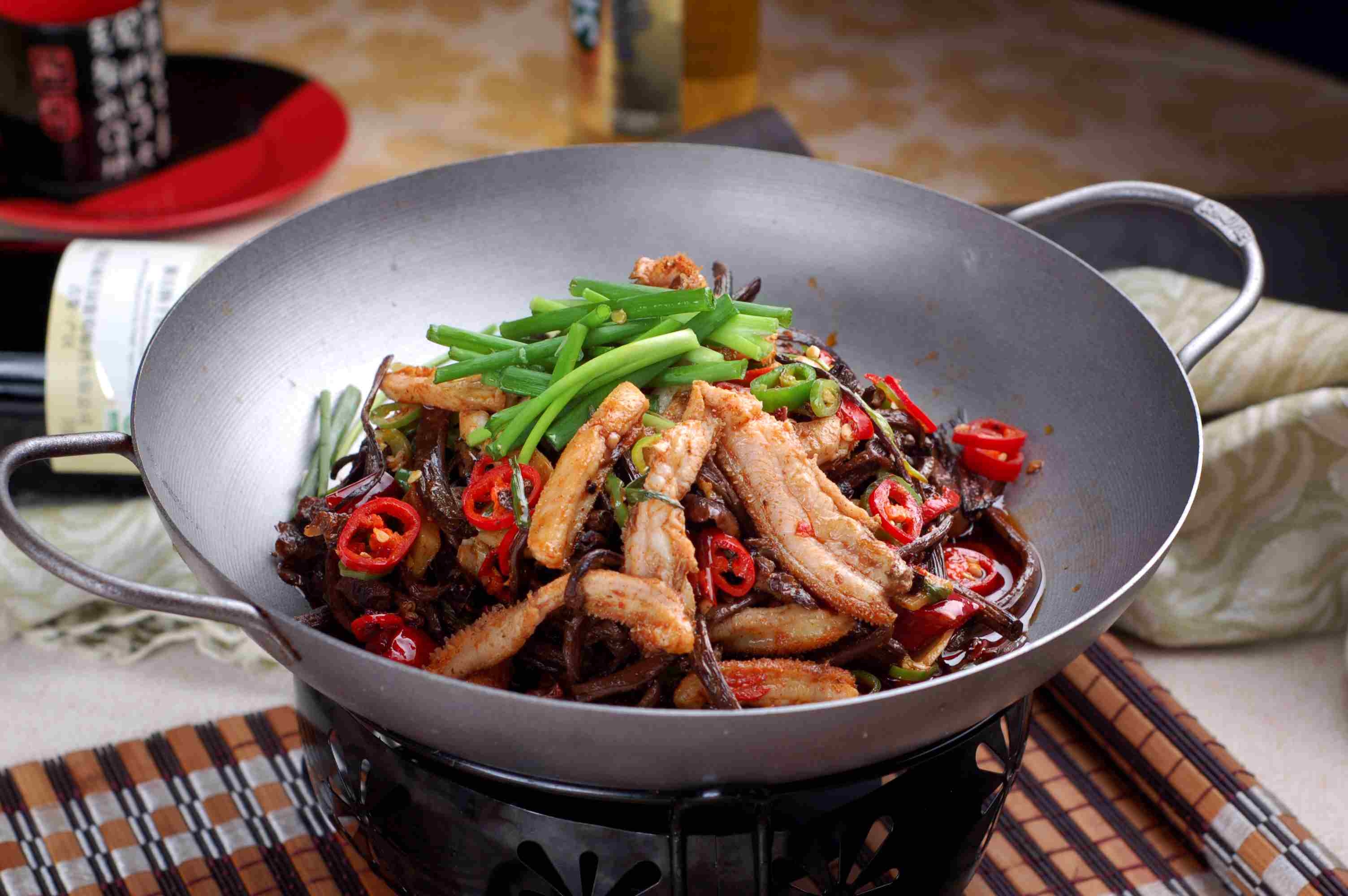 餐饮美食川菜茶树菇板肚高清图片32