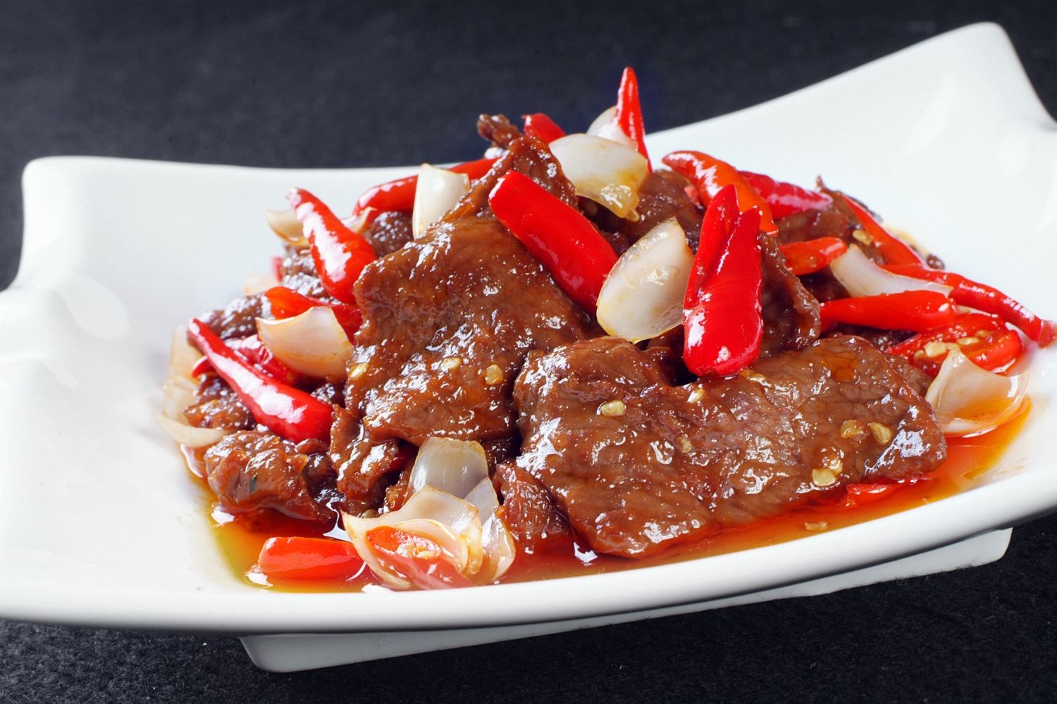 高清图片餐饮美食川菜尖椒百合炒牛柳高清图片