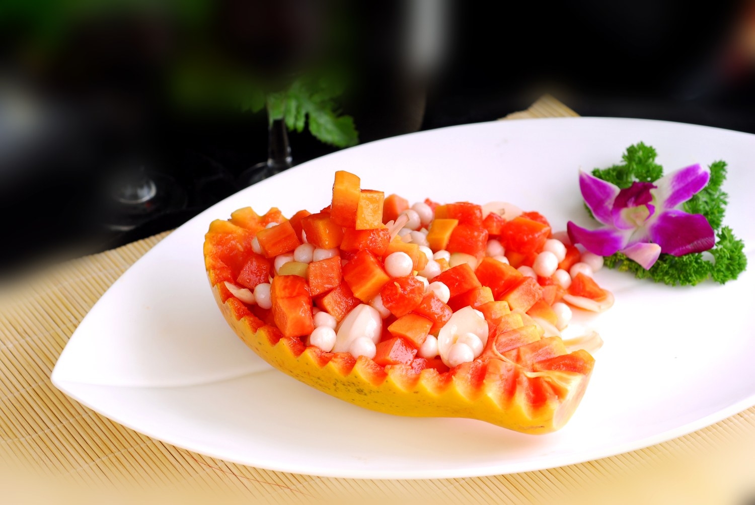 高清图片餐饮美食川菜木瓜炒珍珠高清图片