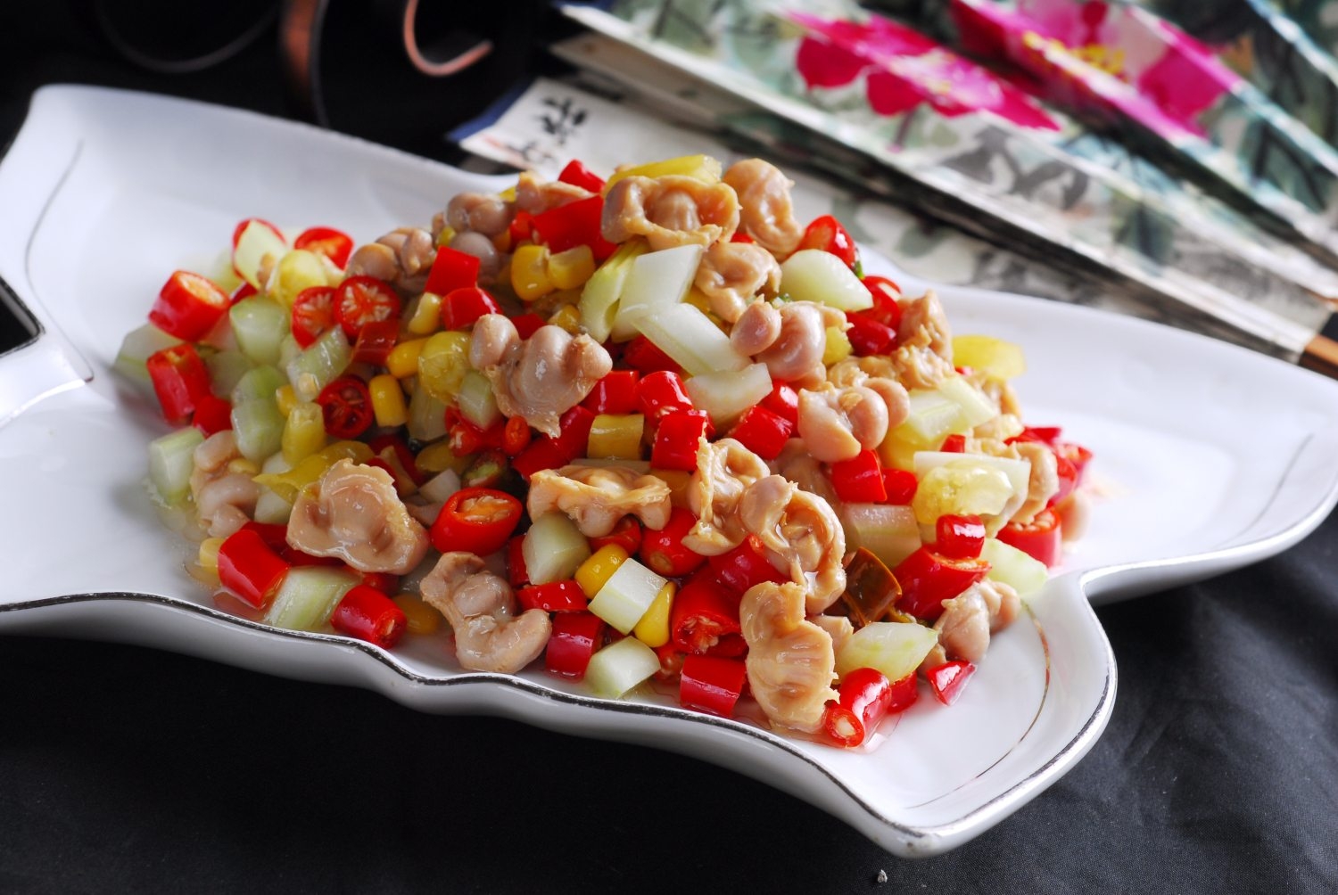 餐饮美食热-小米椒炒鸽胗宣传图片灯箱