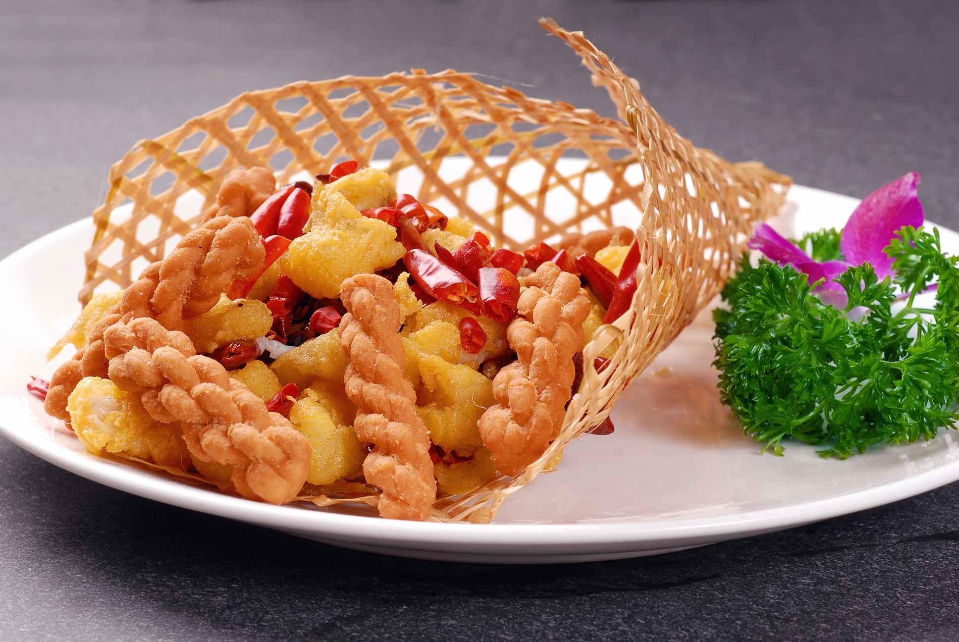 餐饮美食香辣九肚鱼高清图片